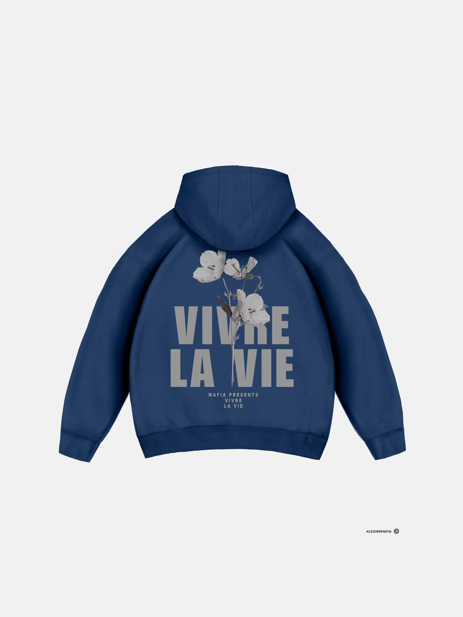 Oversize Vivre La Vie Hoodie - Bright Blue - Image 4