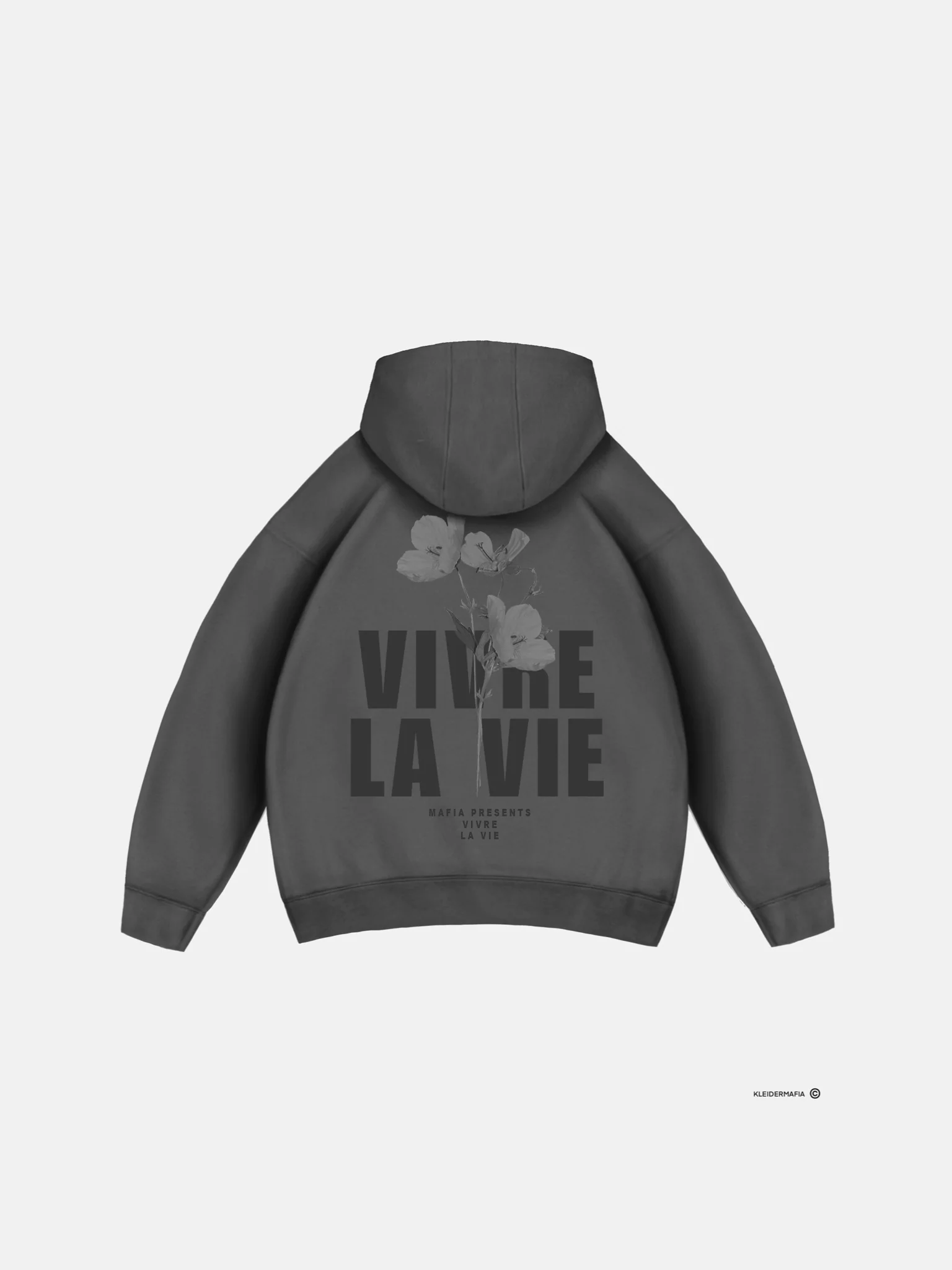 Oversize Vivre La Vie Hoodie - Lava Smoke - Image 3