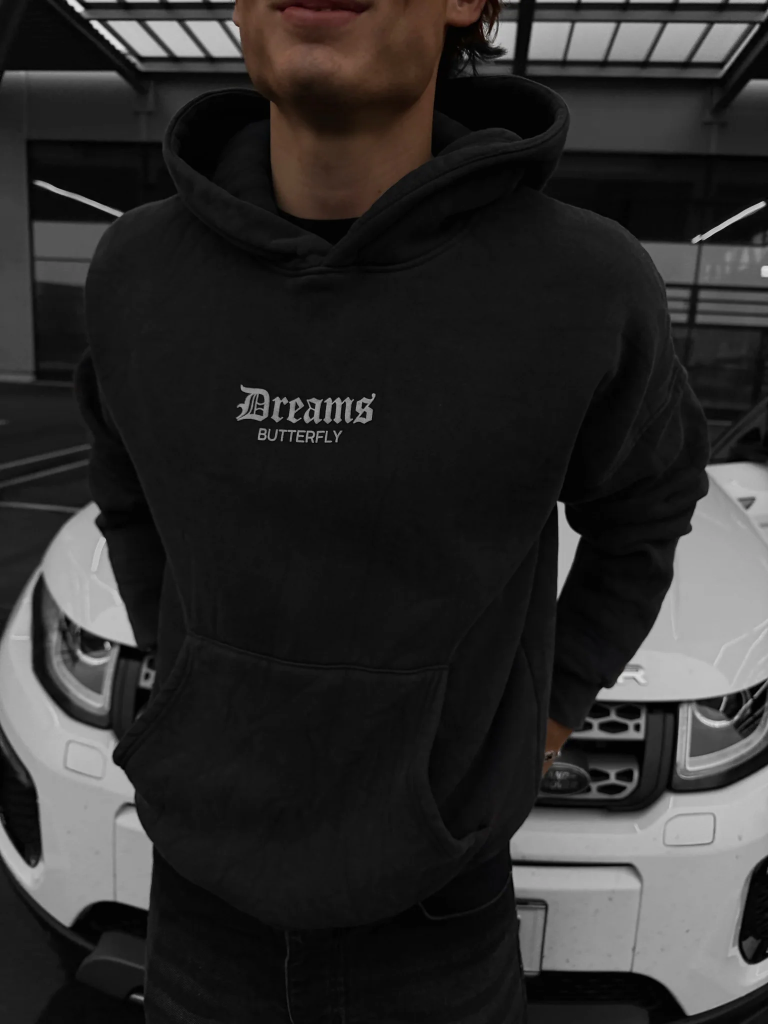 Oversize Washed 'Dreams' Hoodie - Anthracite - Image 3