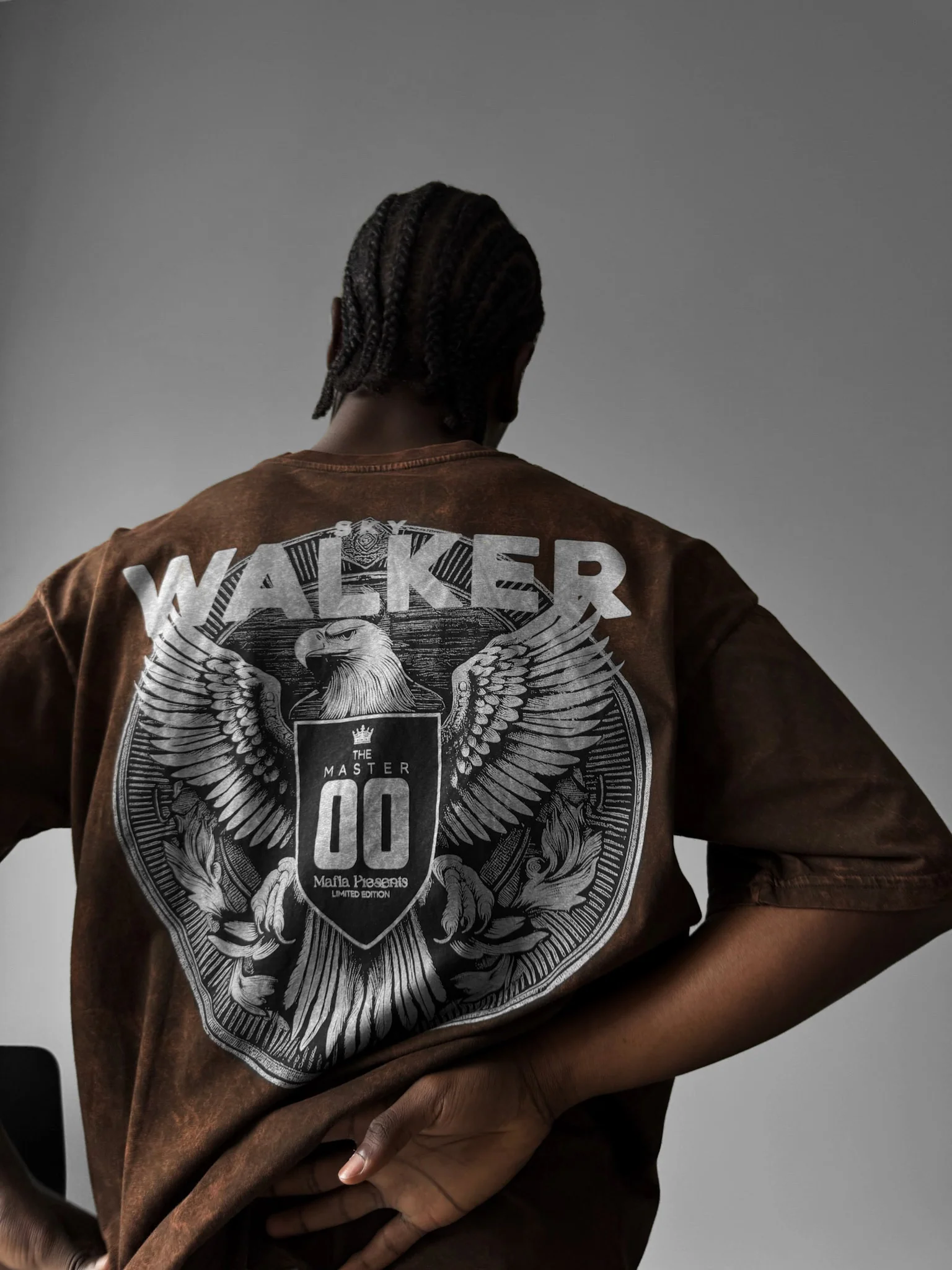 Oversize Washed 'Sky Walker' T-Shirt - Brown - Image 2
