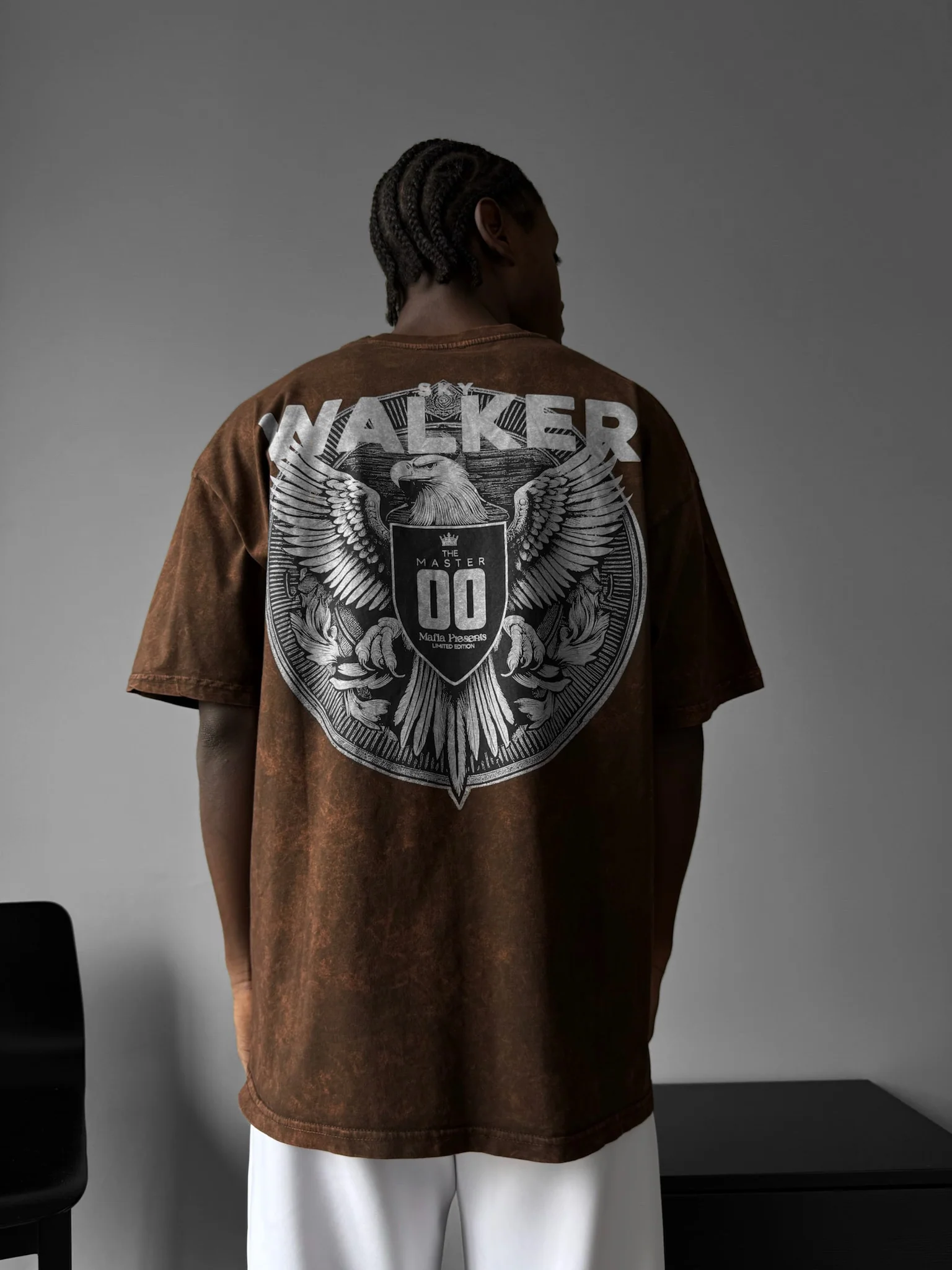 Oversize Washed 'Sky Walker' T-Shirt - Brown - Image 3