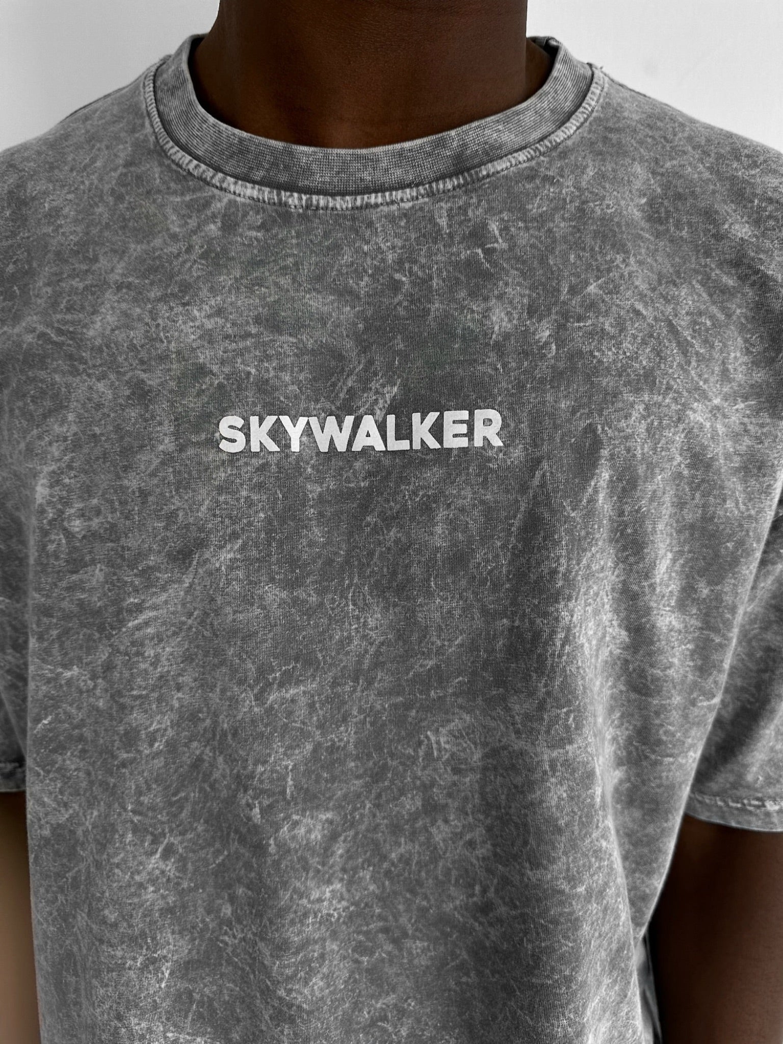 Oversize Washed 'Sky Walker' T-Shirt - Grey - Image 2
