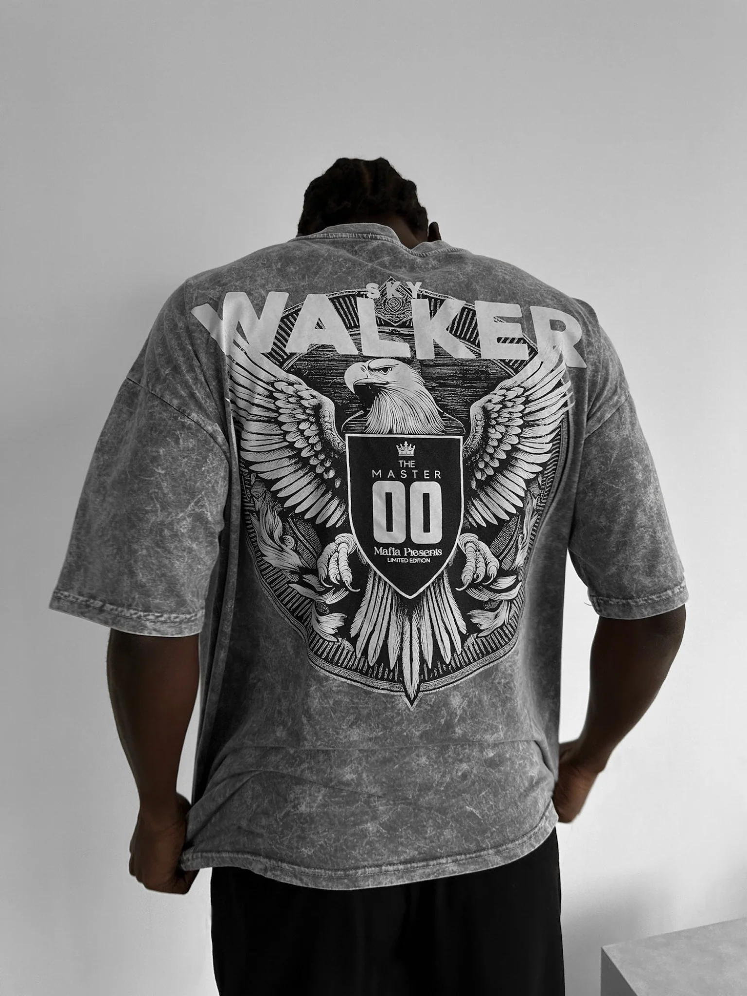 Oversize Washed 'Sky Walker' T-Shirt - Grey - Image 3