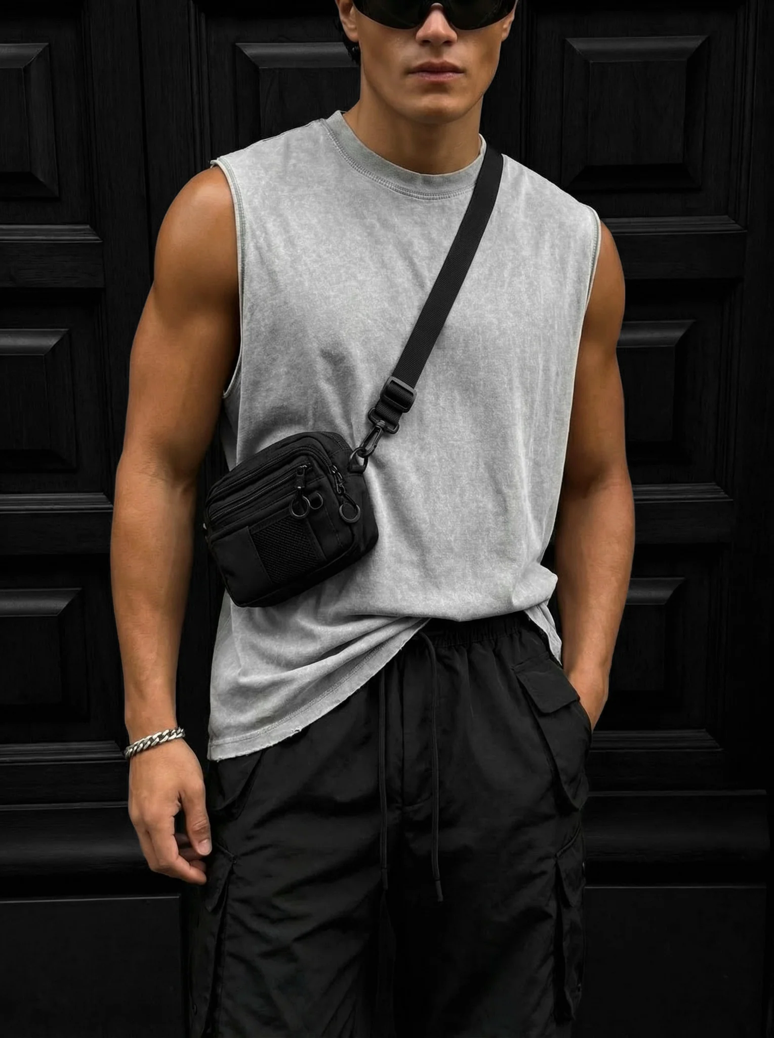 Oversize Washed TankTop - Grey - Image 2