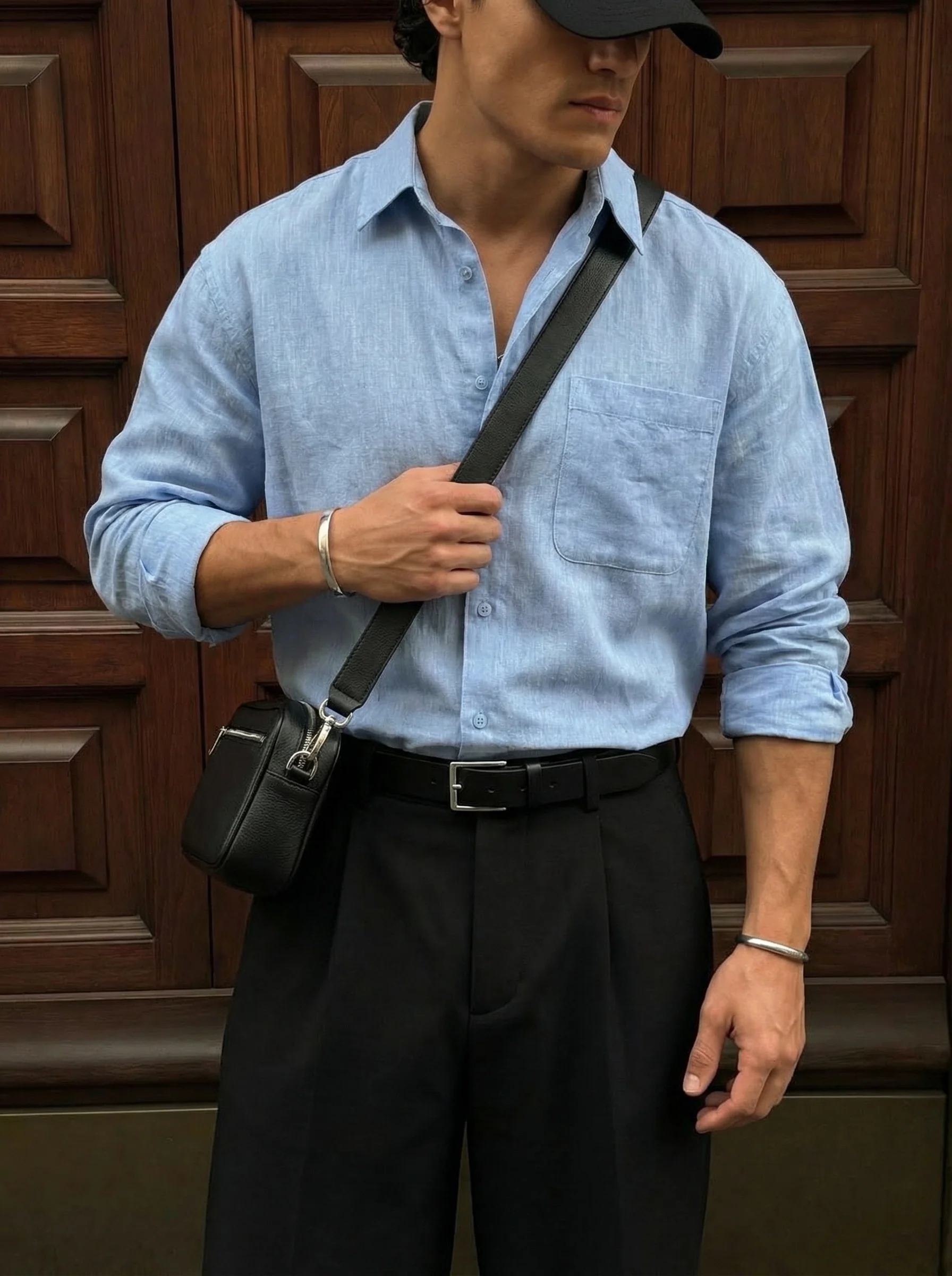 Regular Fit Cotton Pocket Shirt - Blue - Image 2