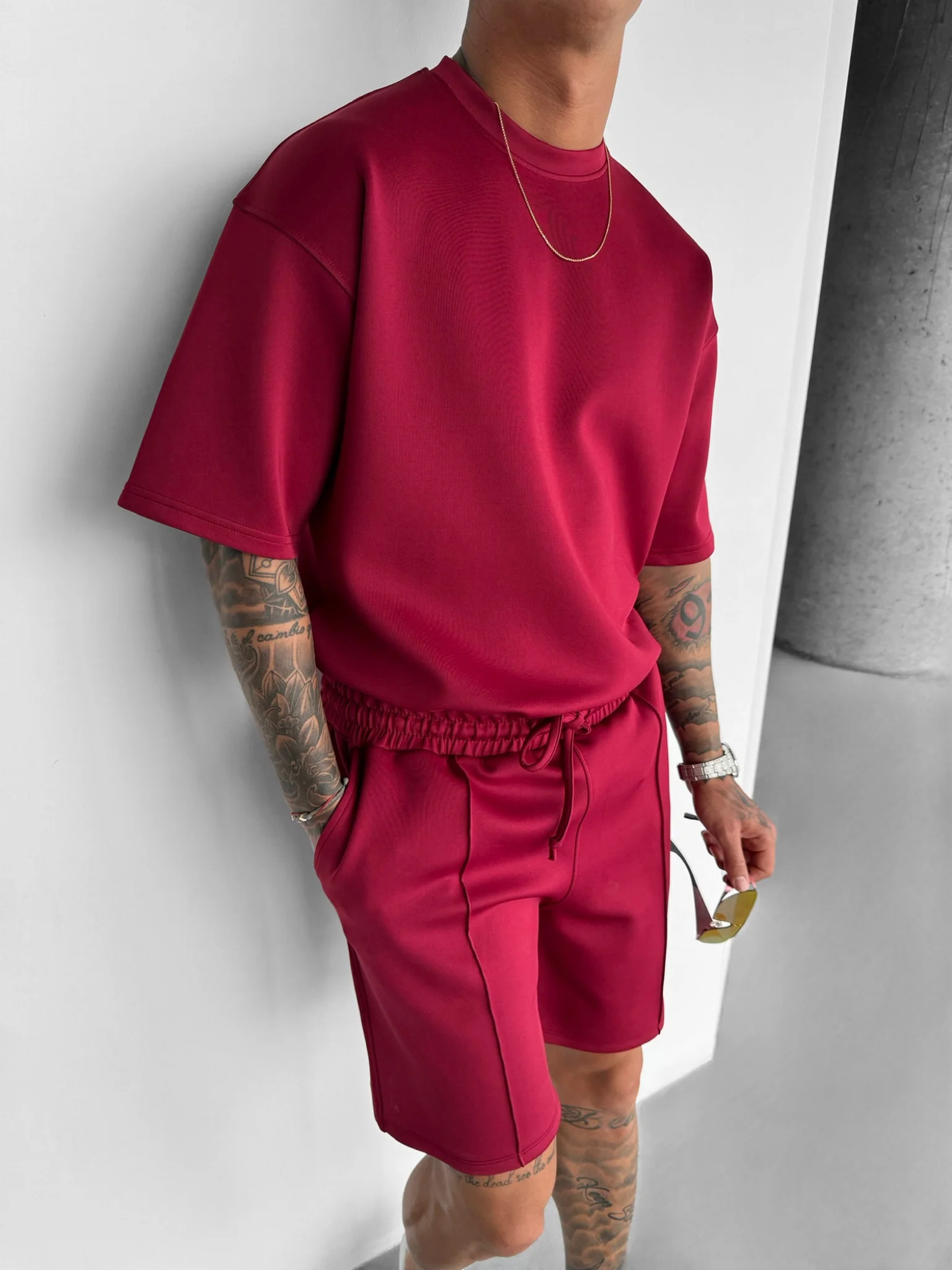 Regular Fit Diver T-shirt - Bordeaux - Image 3