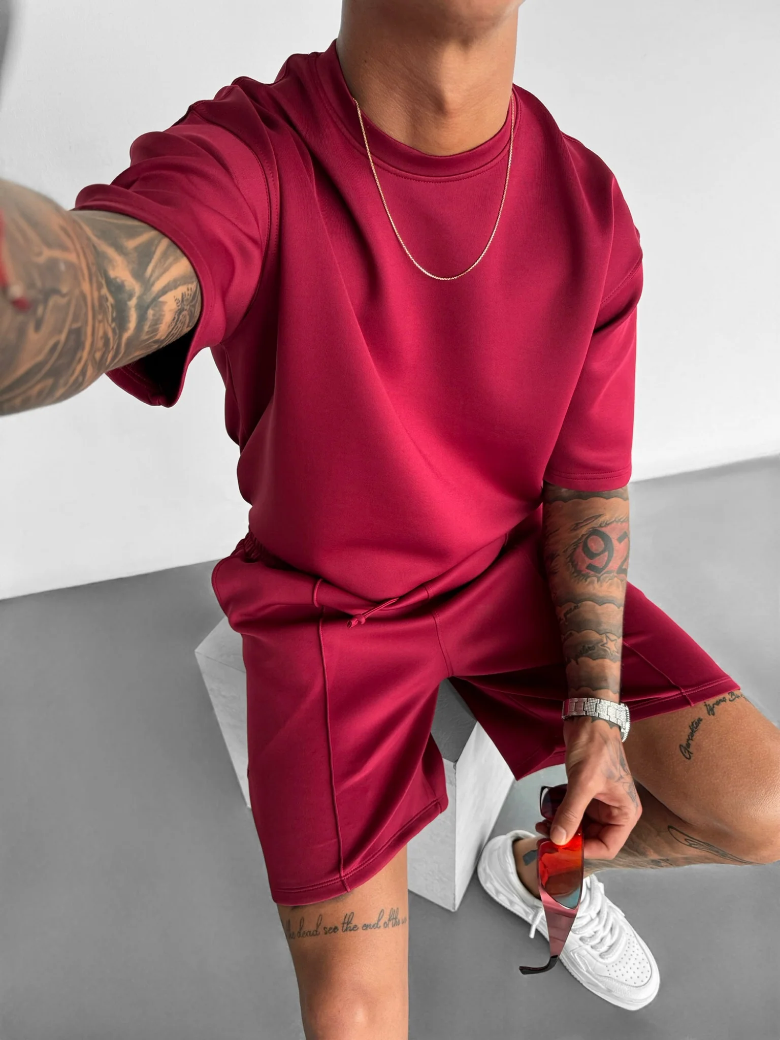 Regular Fit Diver T-shirt - Bordeaux - Image 5