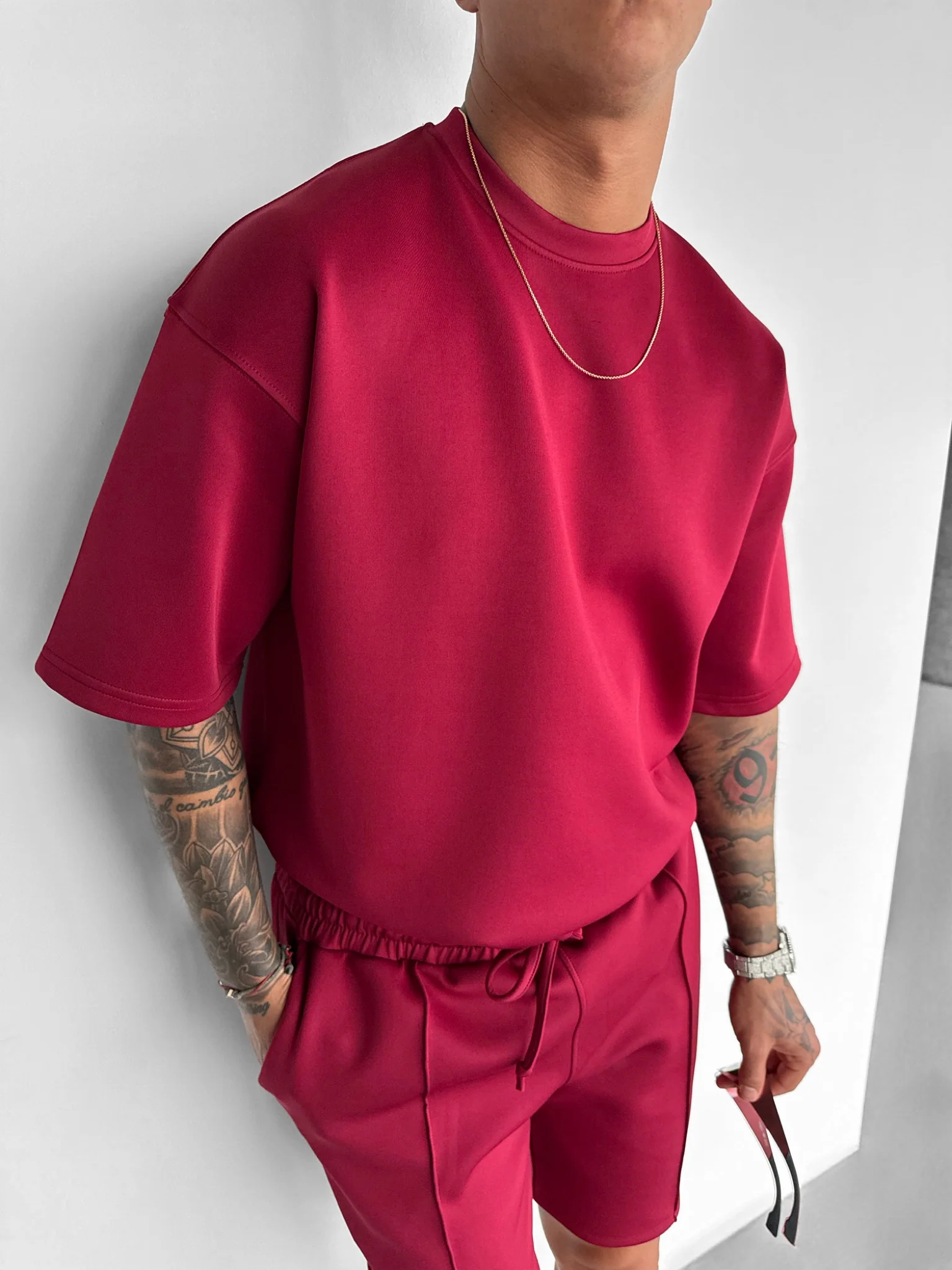 Regular Fit Diver T-shirt - Bordeaux - Image 7