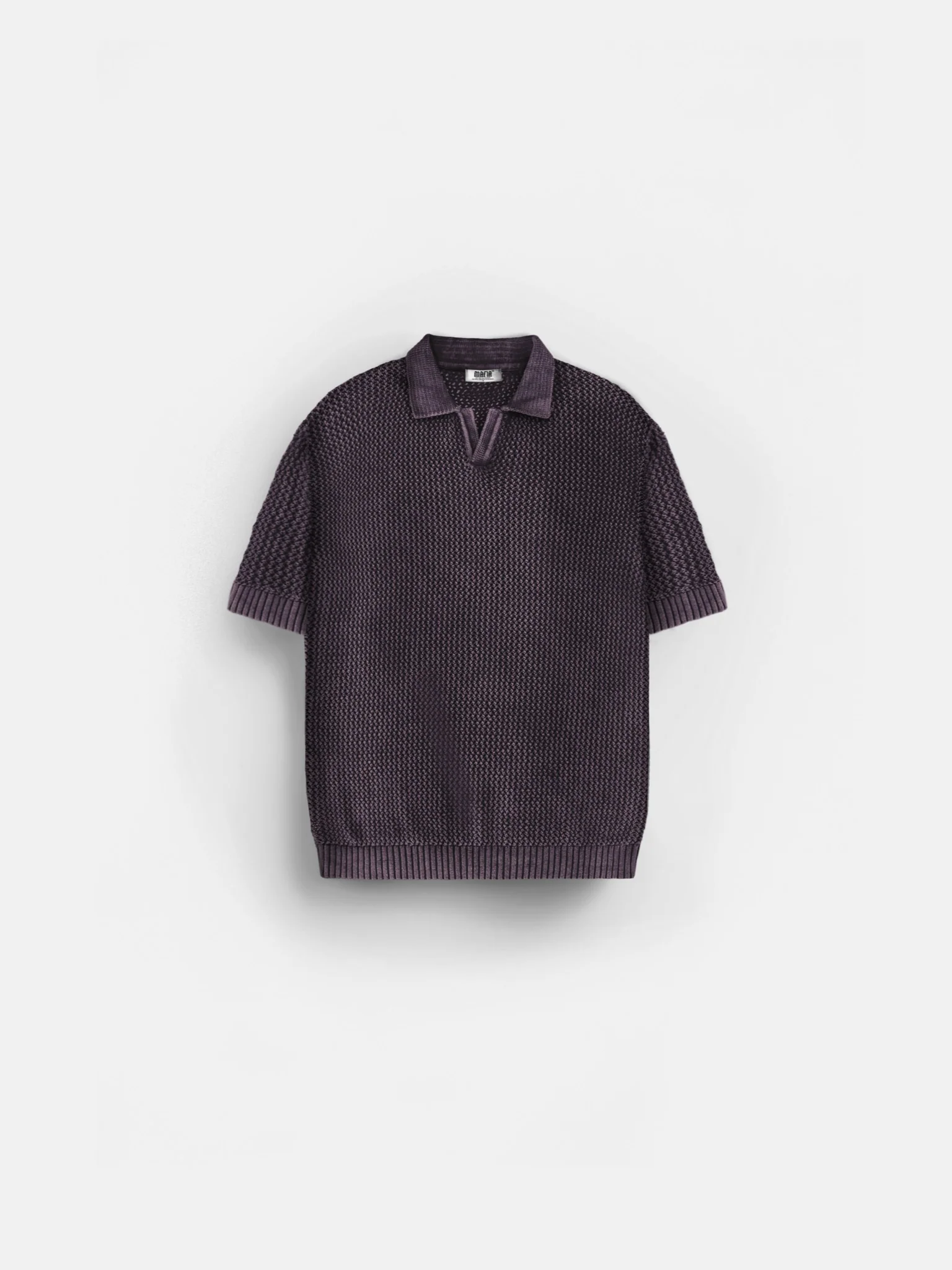 Regular Fit Knit Grid T-shirt - Plum Perfect - Image 7