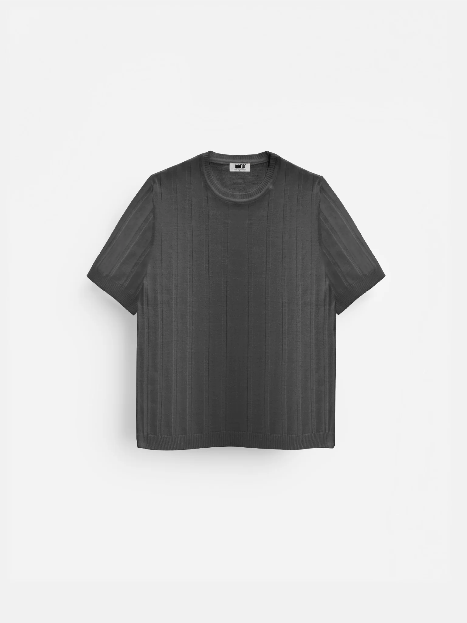 Regular Fit Knit Lines T-shirt - Anthracite - Image 5