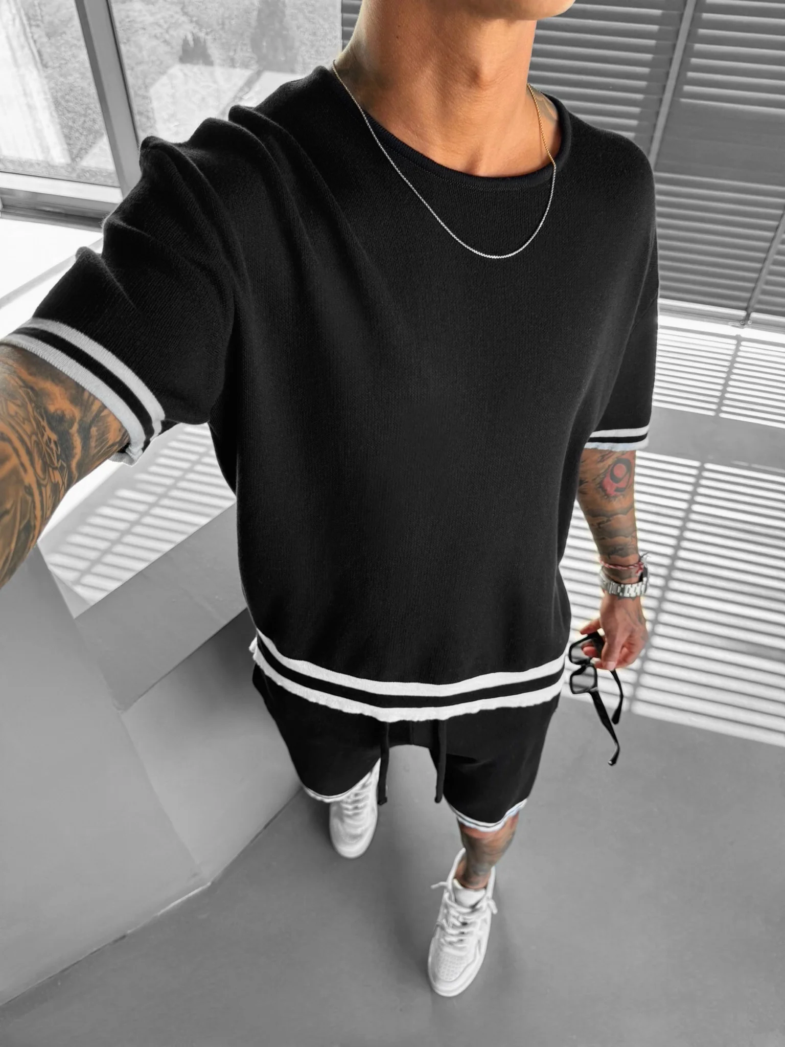 Regular Fit Knit T-shirt - Black - Image 2