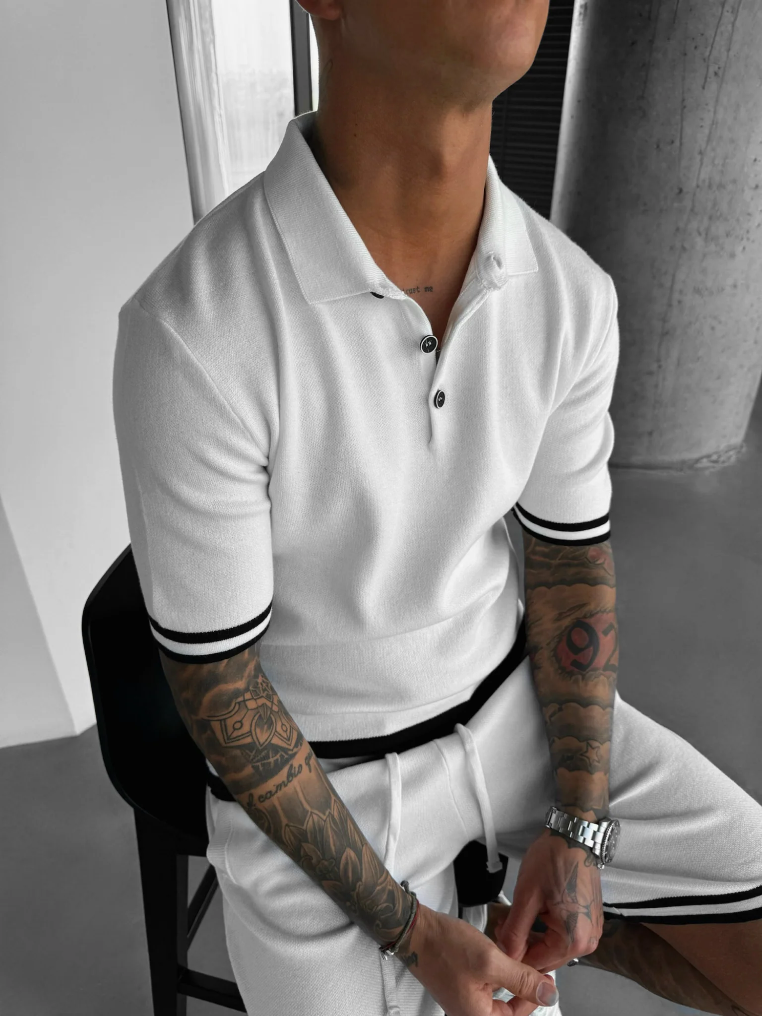 Regular Fit Knit T-shirt - Ecru - Image 3