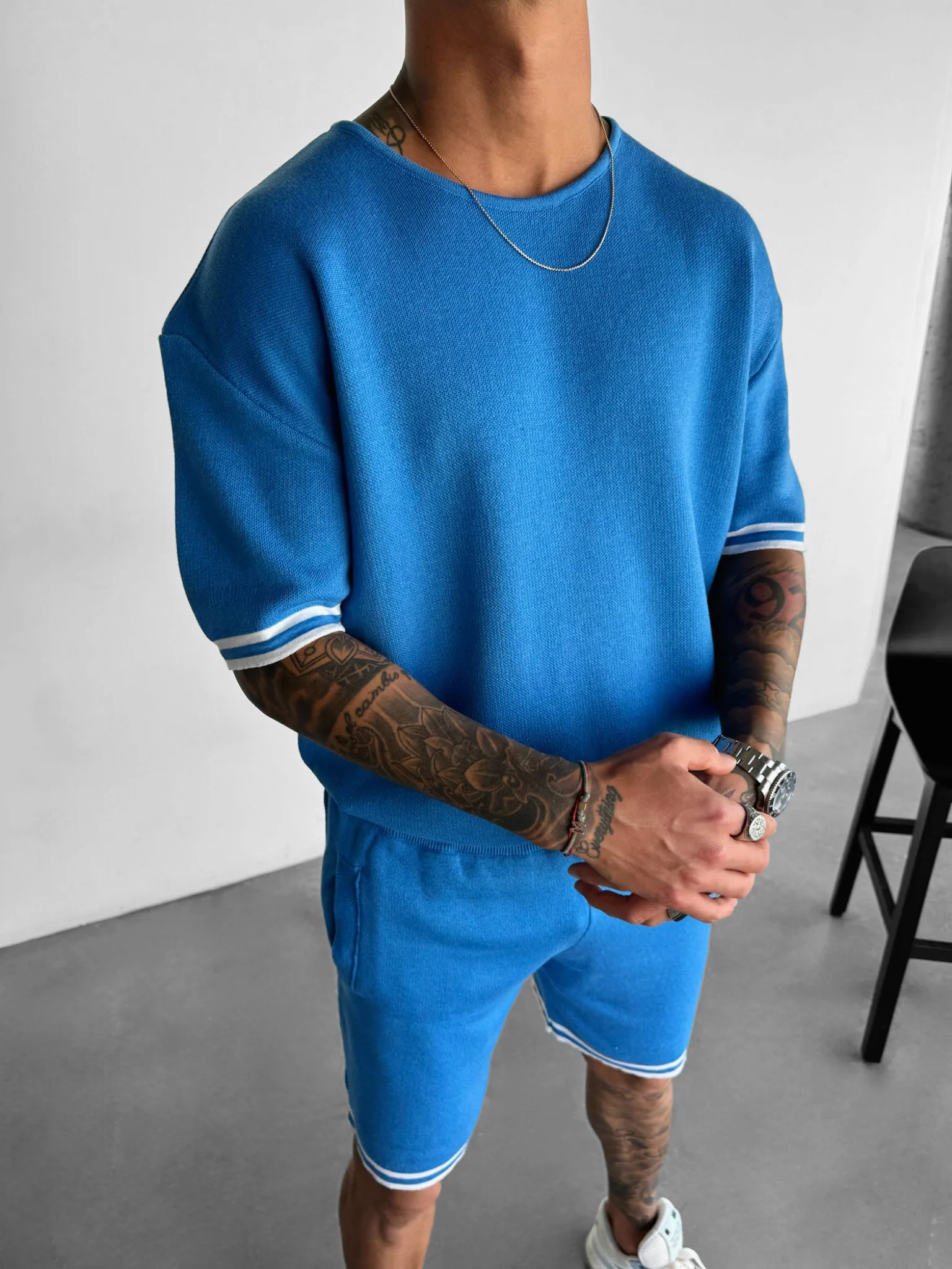 Regular Fit Knit T-shirt - Galactic Cobalt