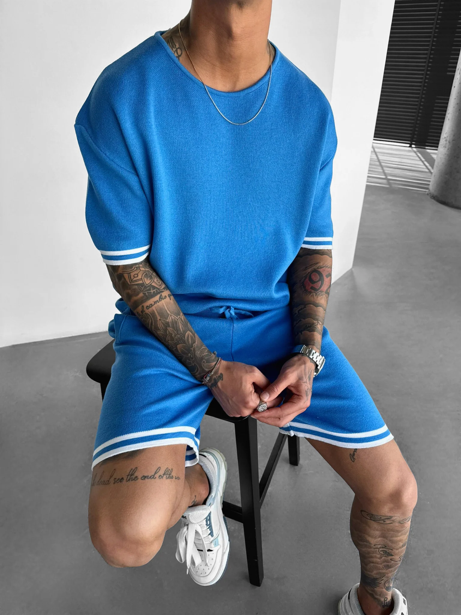 Regular Fit Knit T-shirt - Galactic Cobalt - Image 2