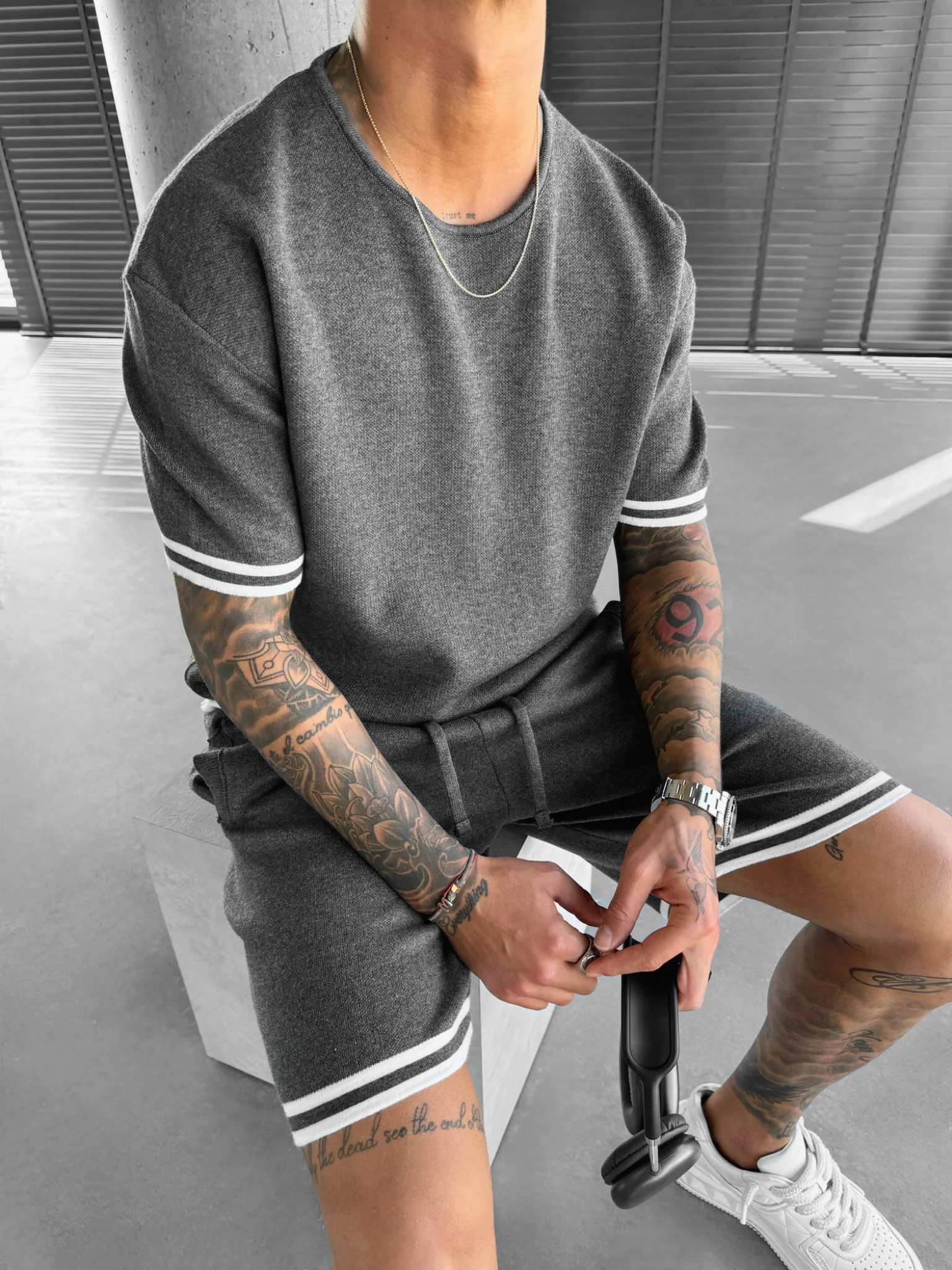 Regular Fit Knit T-shirt - Stormy Weather - Image 3