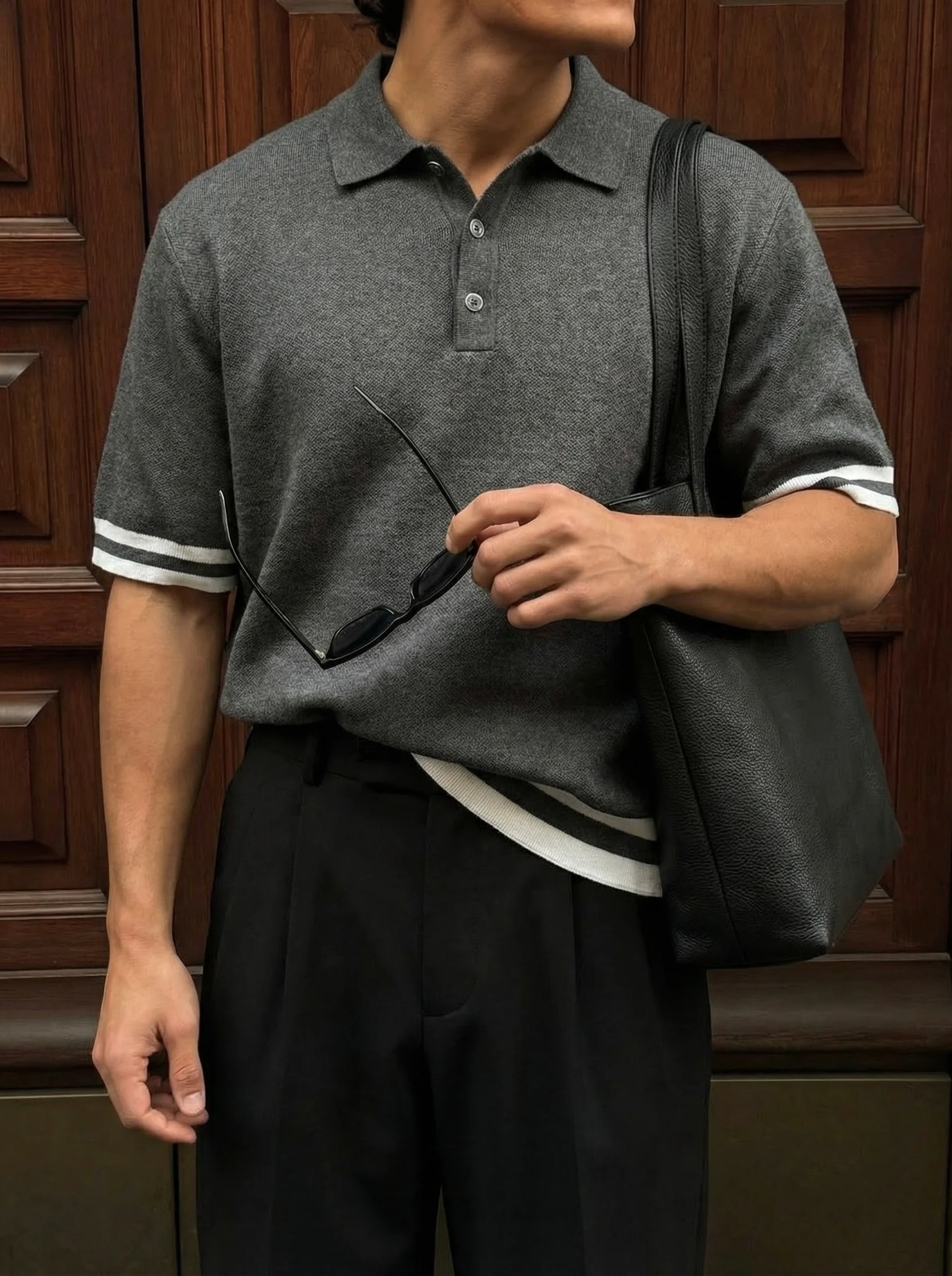Regular Fit Knit T-shirt - Stormy Weather