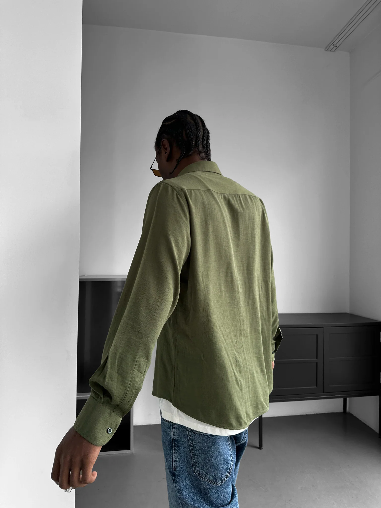 Regular Fit Long Arm Shirt - Khaki - Image 3