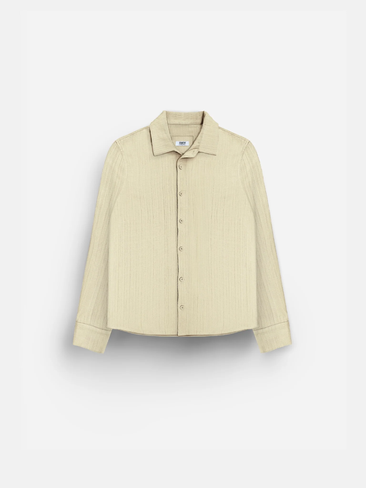 Regular Fit Pleated Shirt - Beige