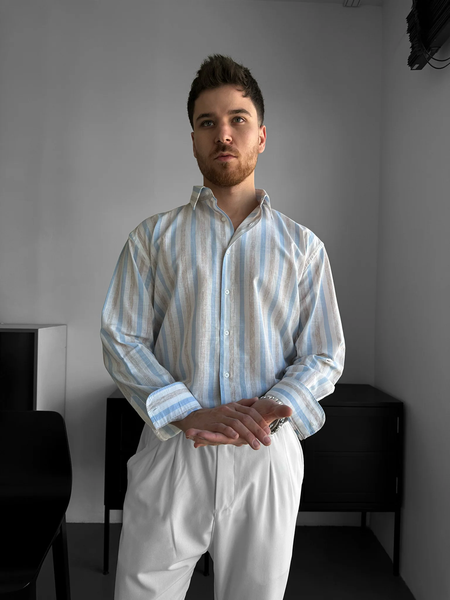 Regular Fit Striped Shirt - Blue - Image 2