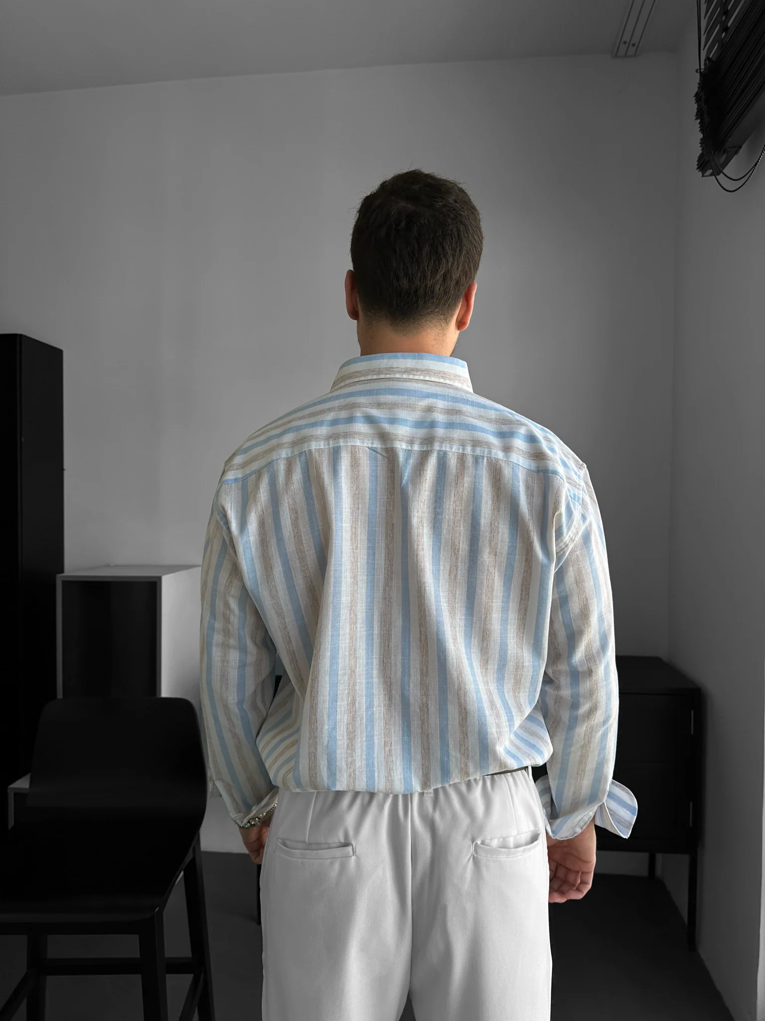 Regular Fit Striped Shirt - Blue - Image 3