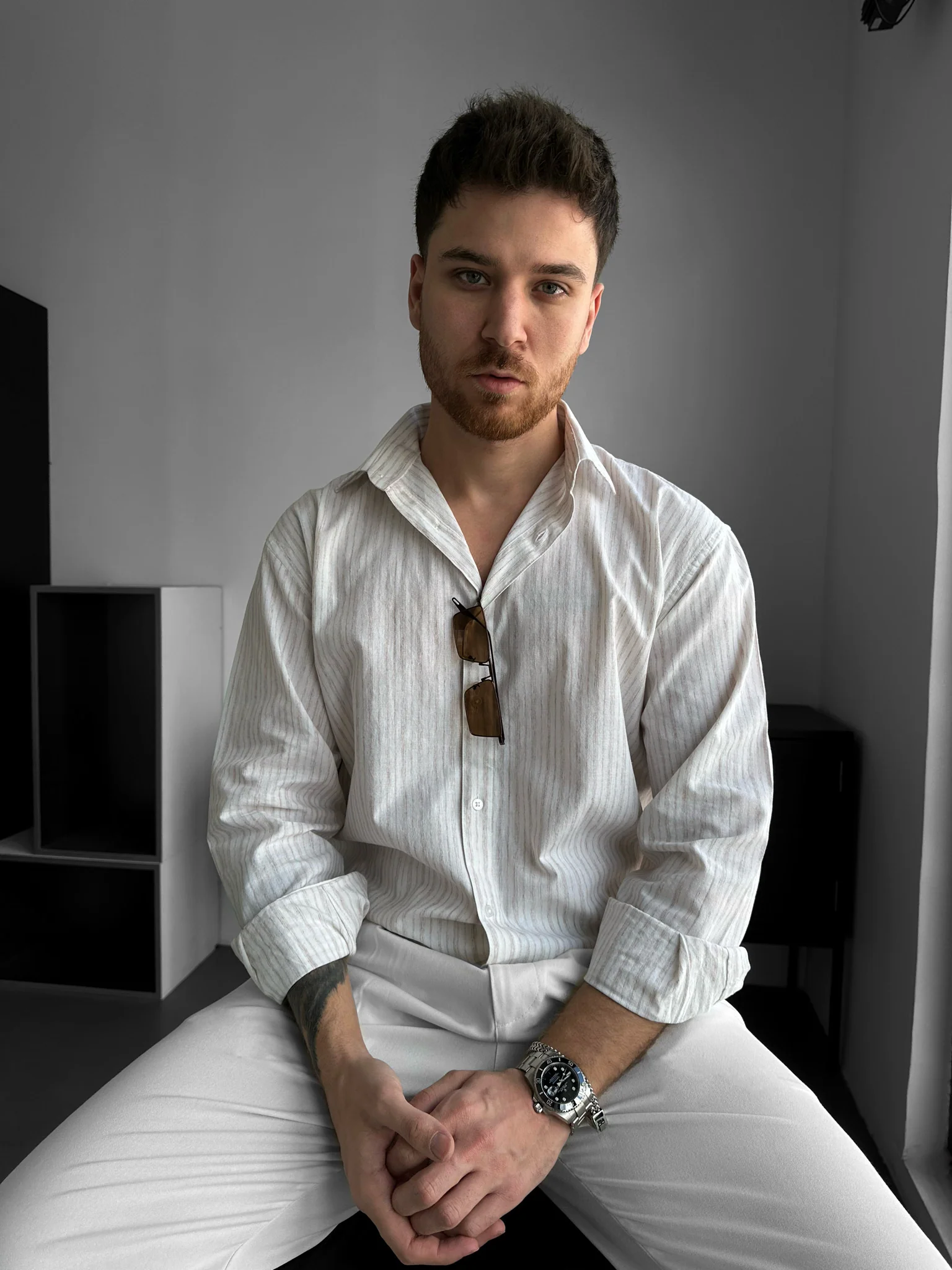 Regular Fit Striped Shirt - Brown - Image 2