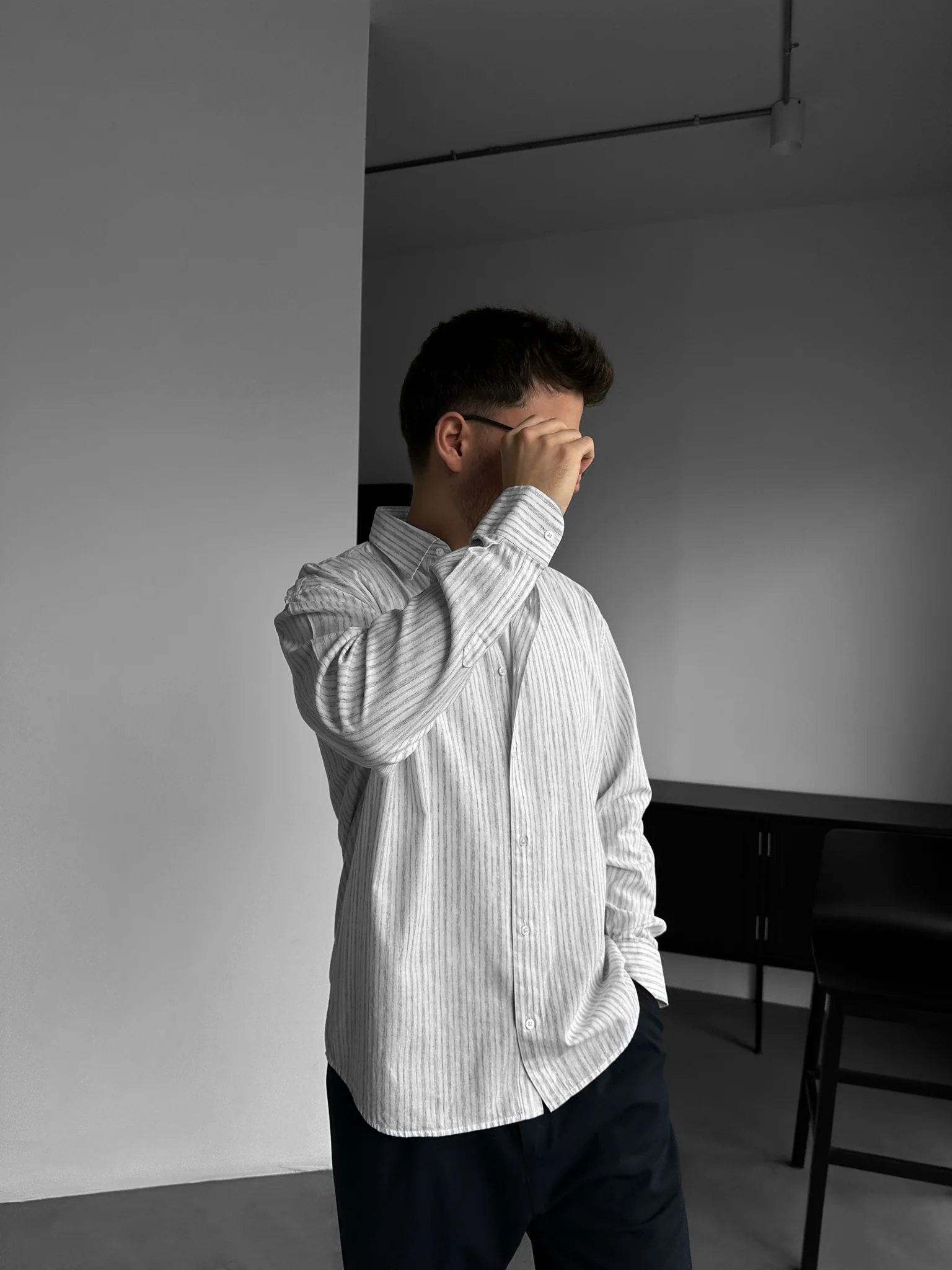 Regular Fit Striped Shirt - Navy Blue - Image 2