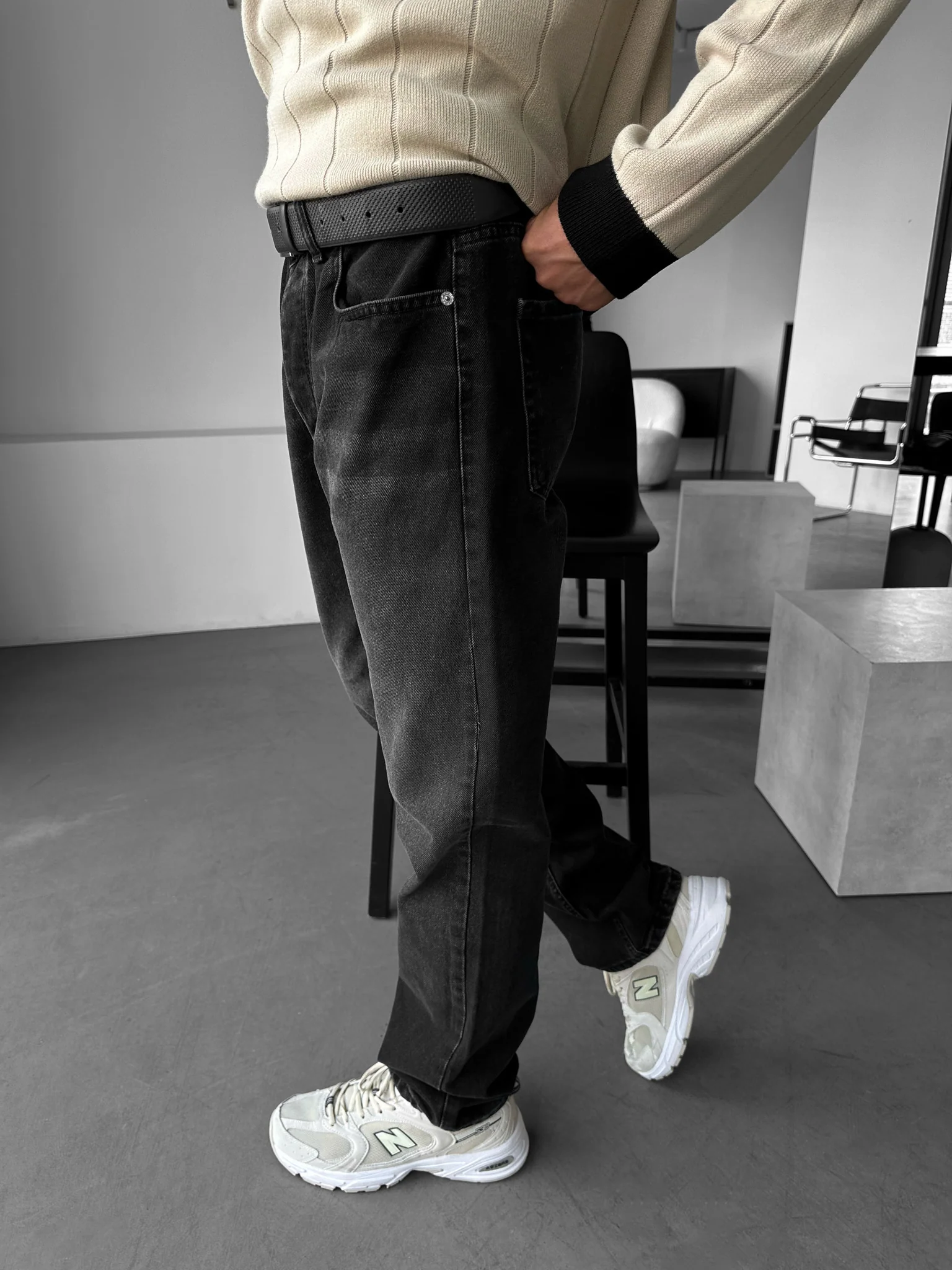 Relax Baggy Fit Jeans - Black - Image 3