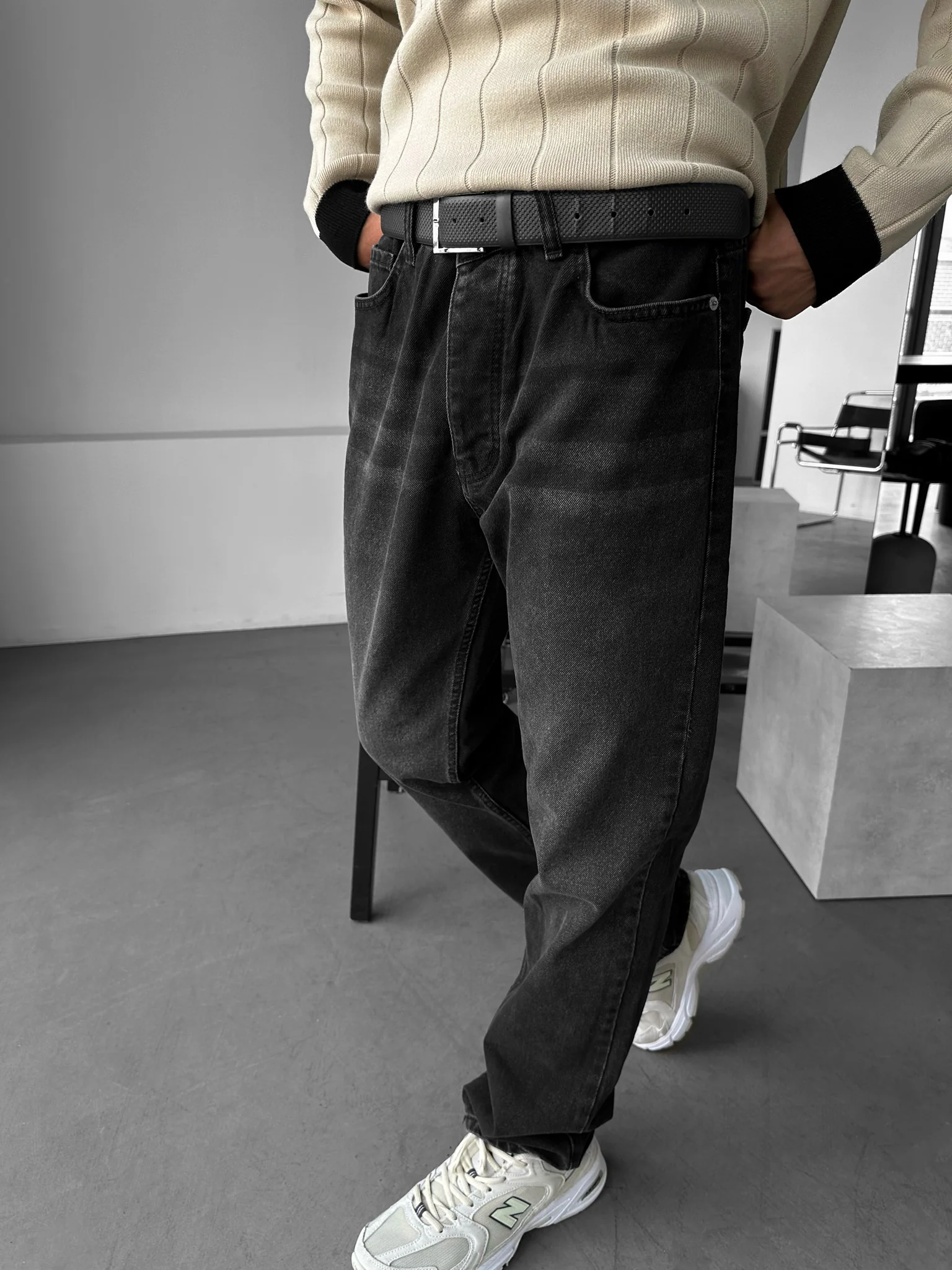 Relax Baggy Fit Jeans - Black - Image 4