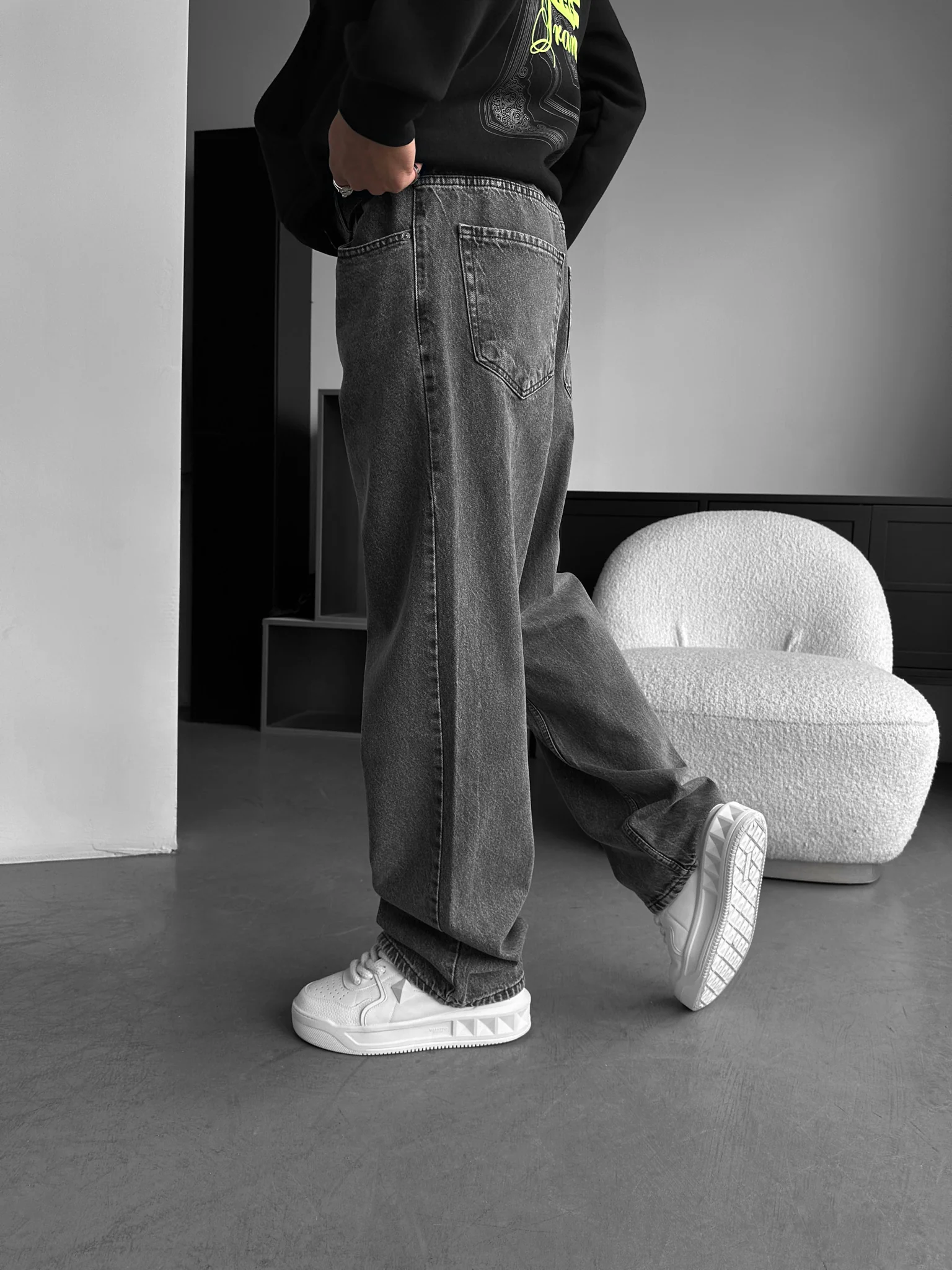 Relax Baggy Jeans - Anthracite - Image 3