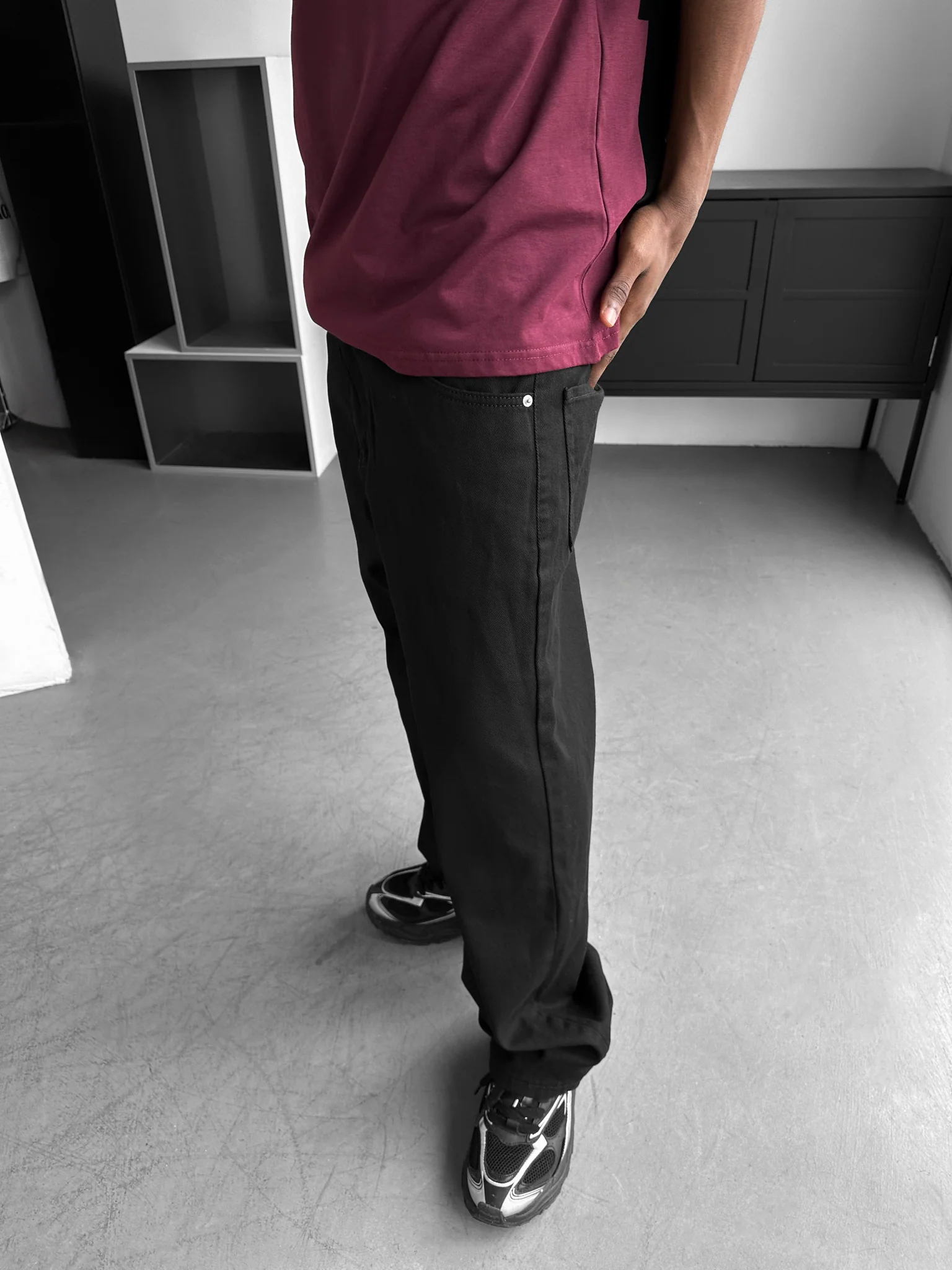 Relax Baggy Jeans - Black - Image 2