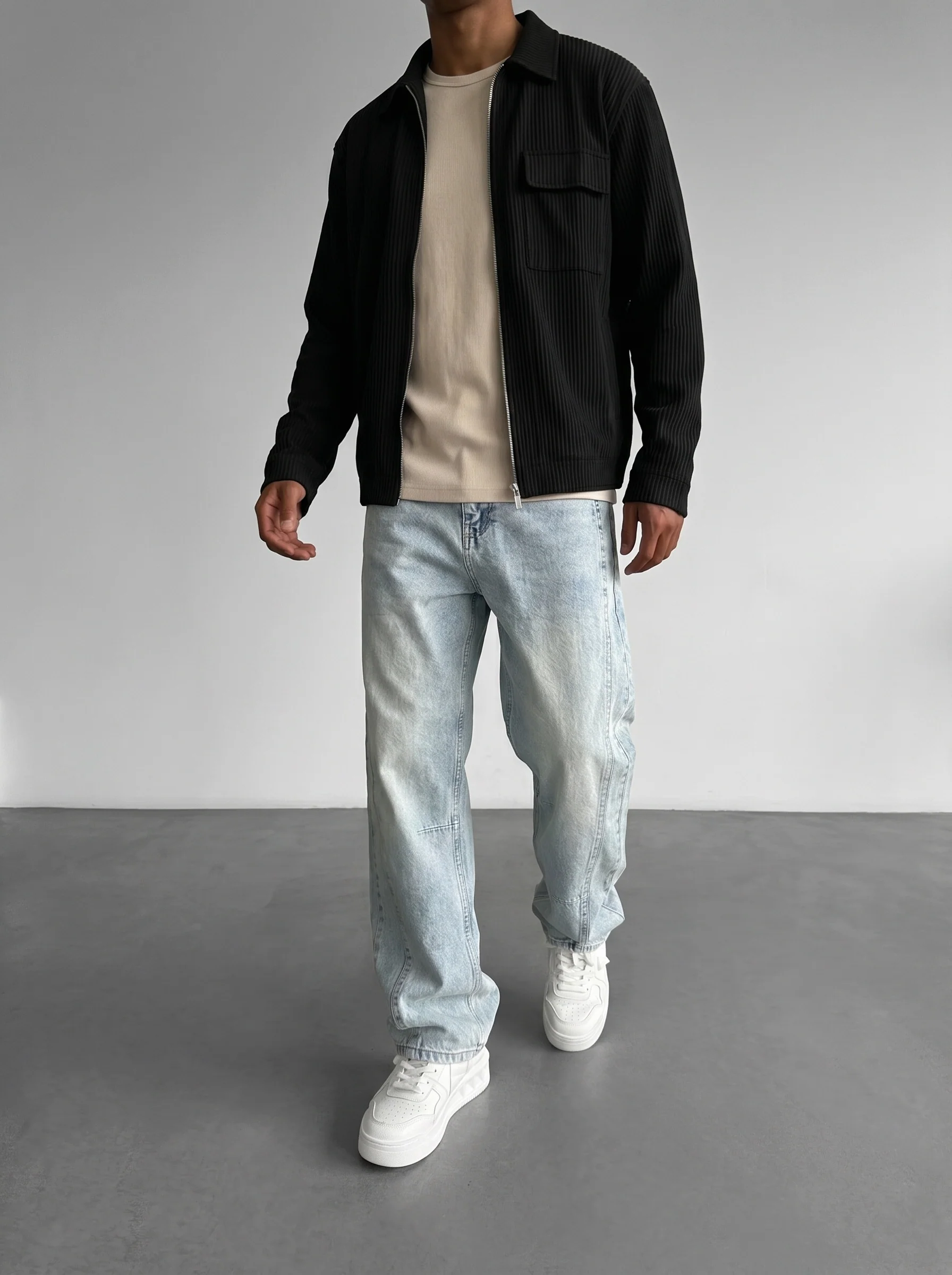 Relax Fit Line Jeans - Light Blue - Image 2