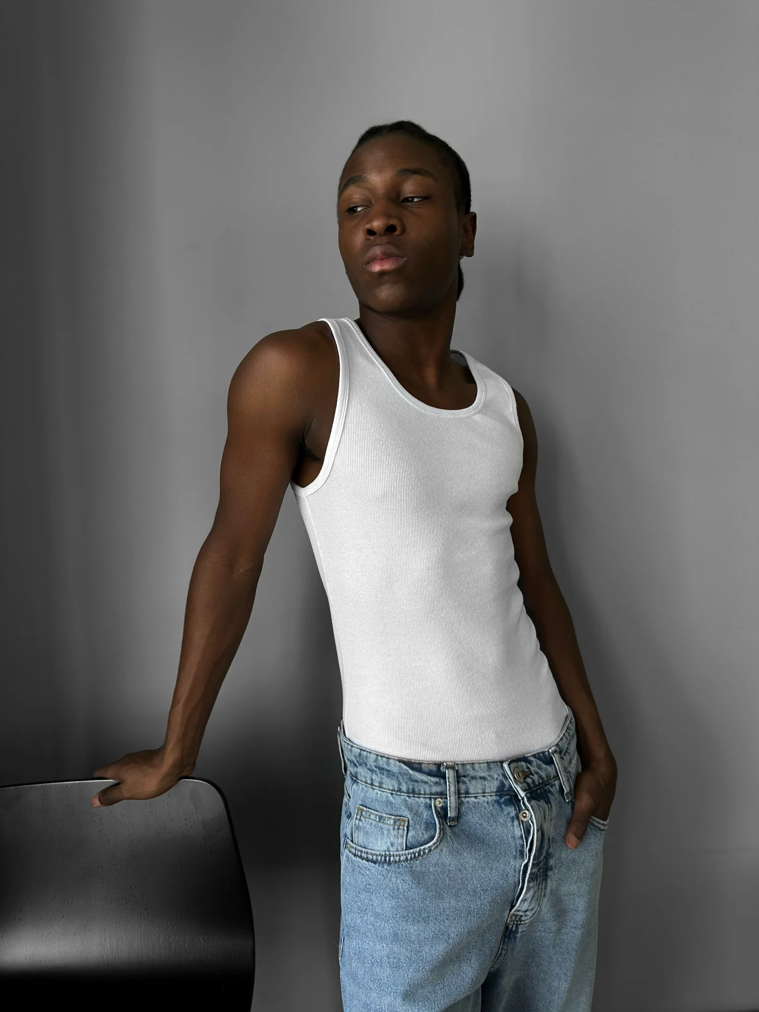 Slim Fit Basic Tanktop - White - Image 2