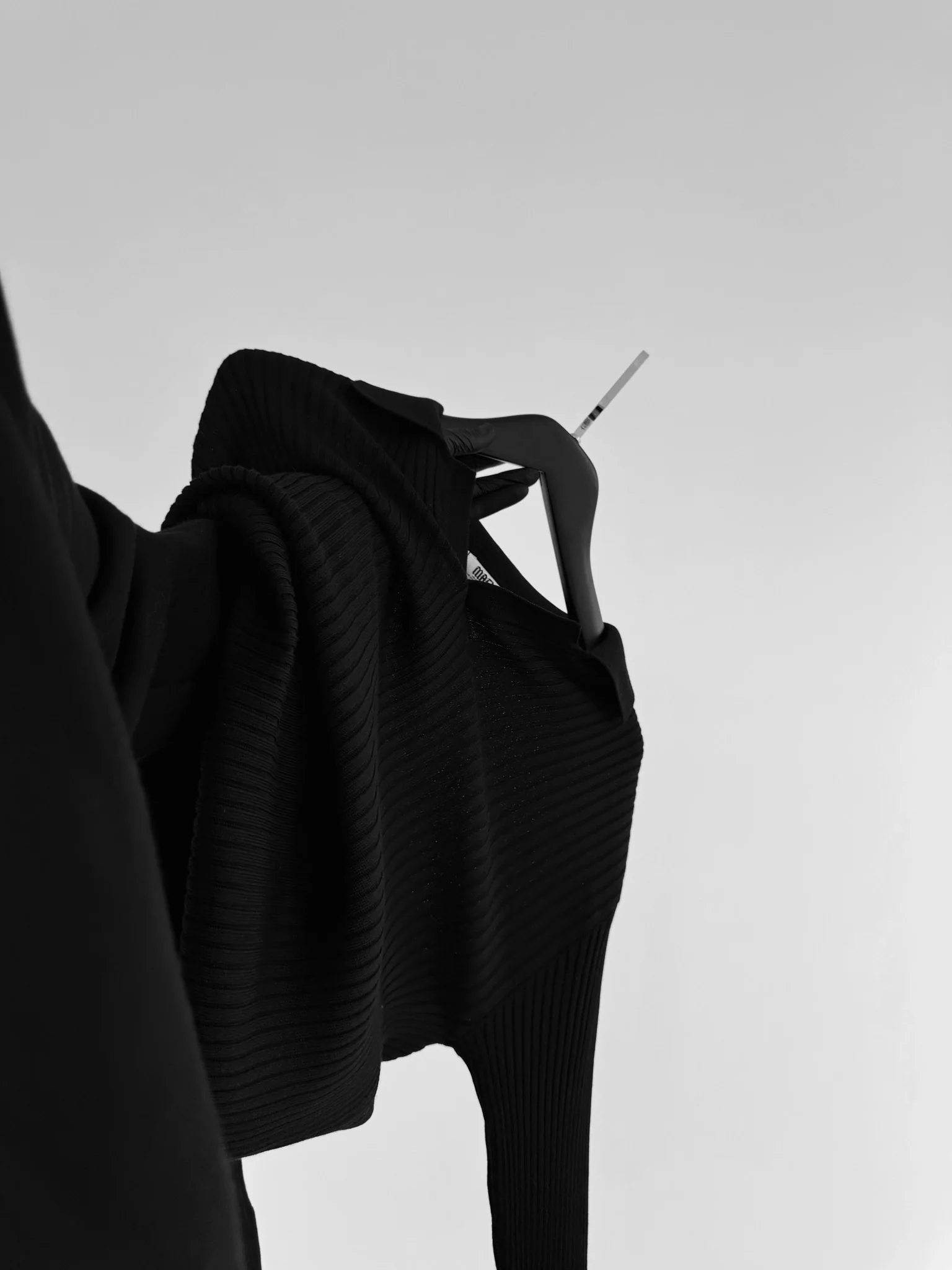 Slim Fit Knit Polo Sweater - Black - Image 5