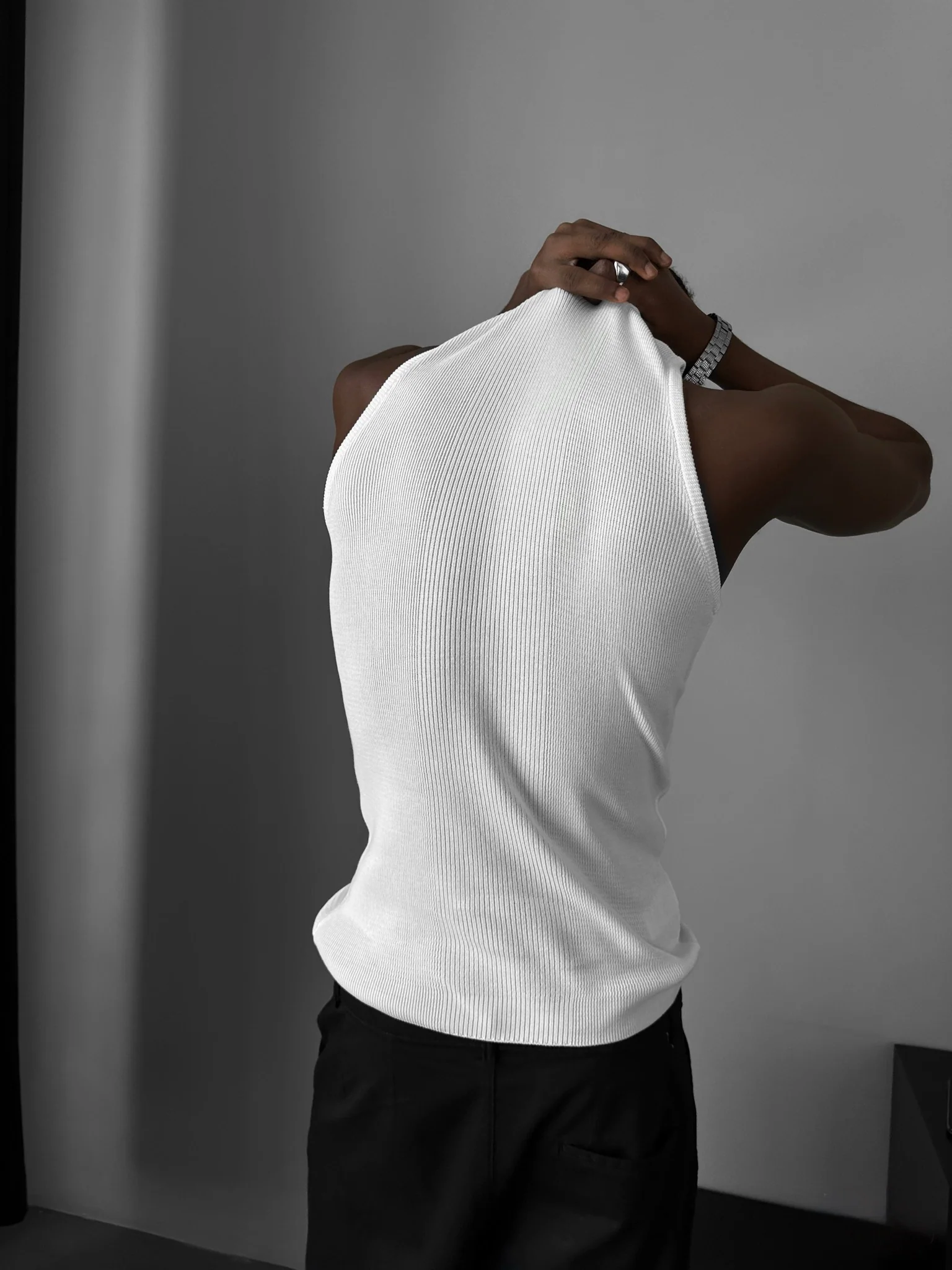 Slim Fit Knit Tanktop - Ecru - Image 2