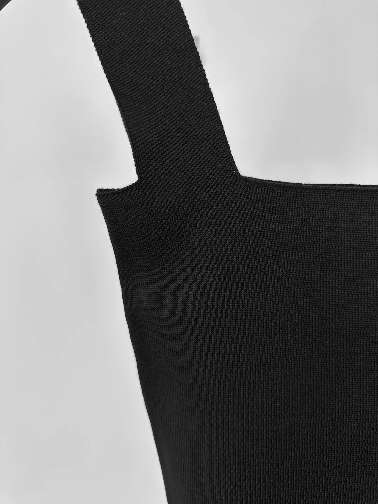 Square Neck Knit Top - Black - Image 6