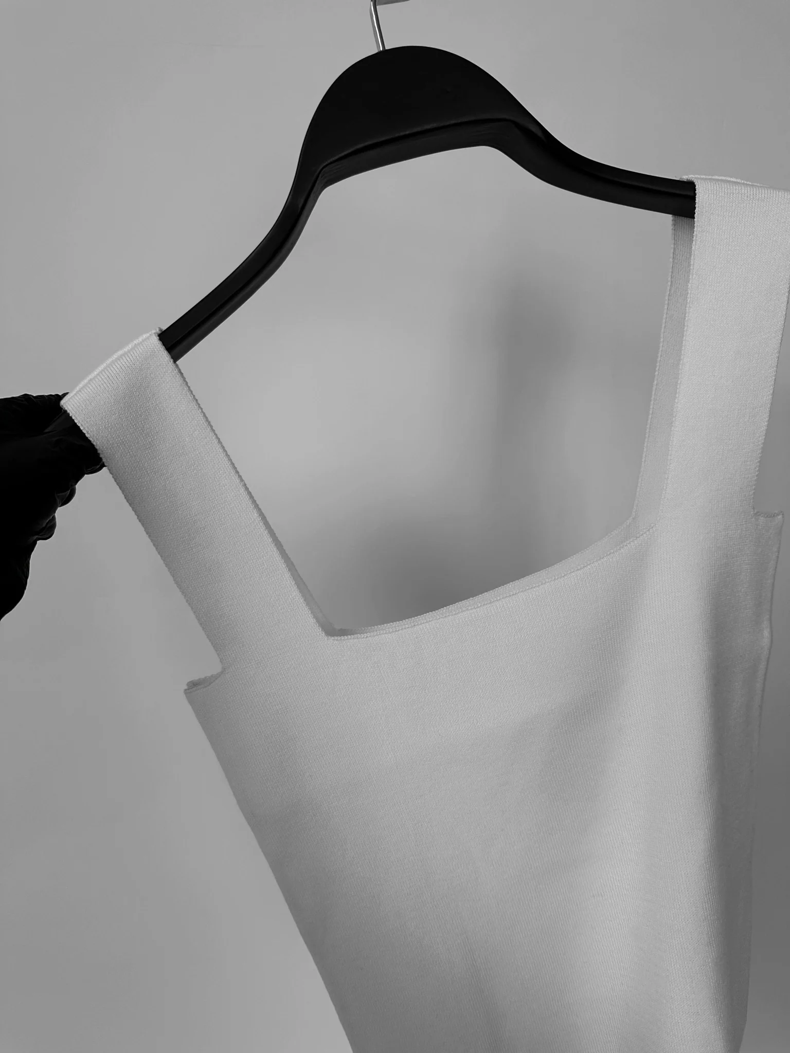 Square Neck Knit Top - Ecru - Image 5