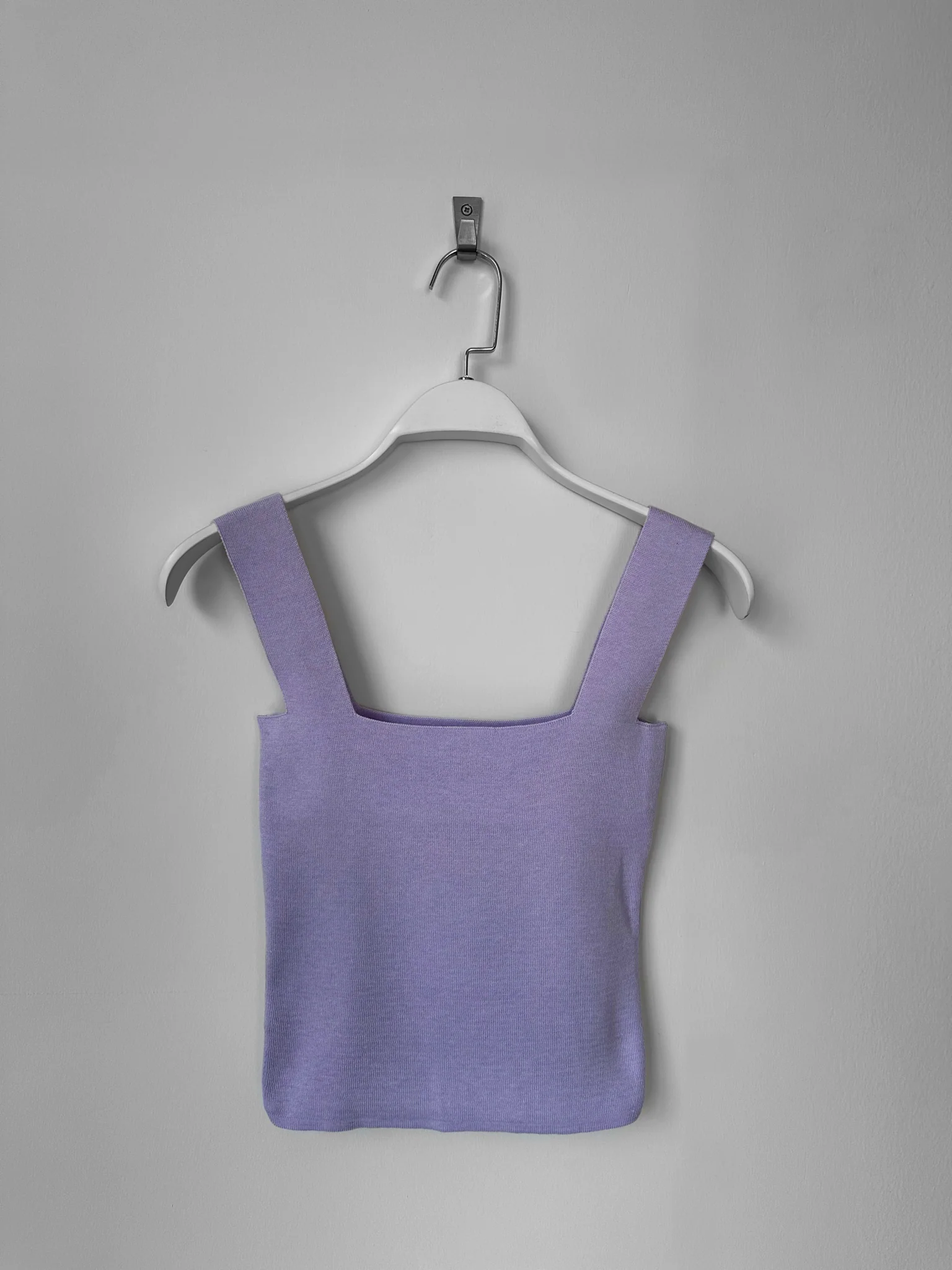 Square Neck Knit Top - Lilac - Image 8