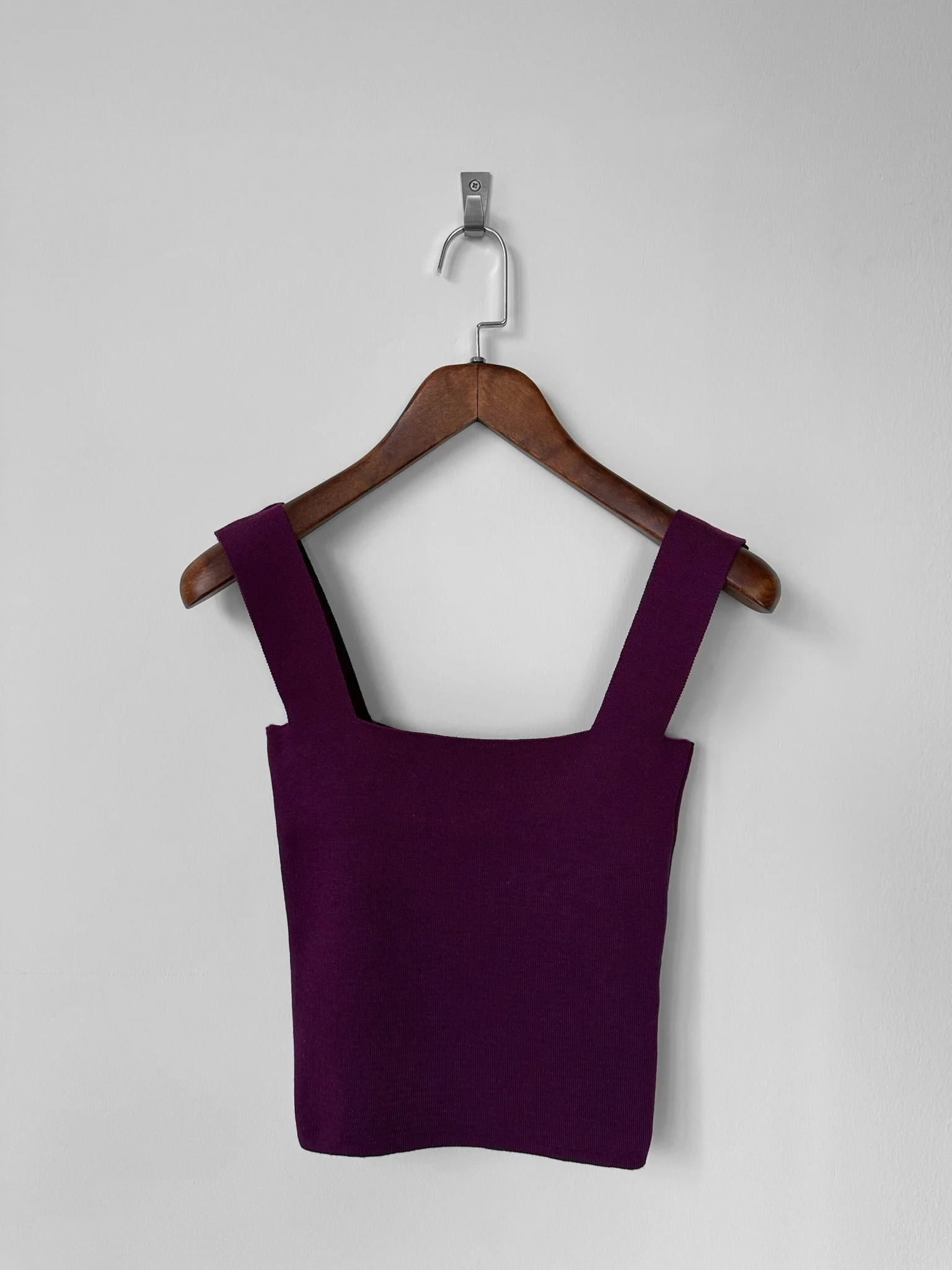 Square Neck Knit Top - Purple - Image 3